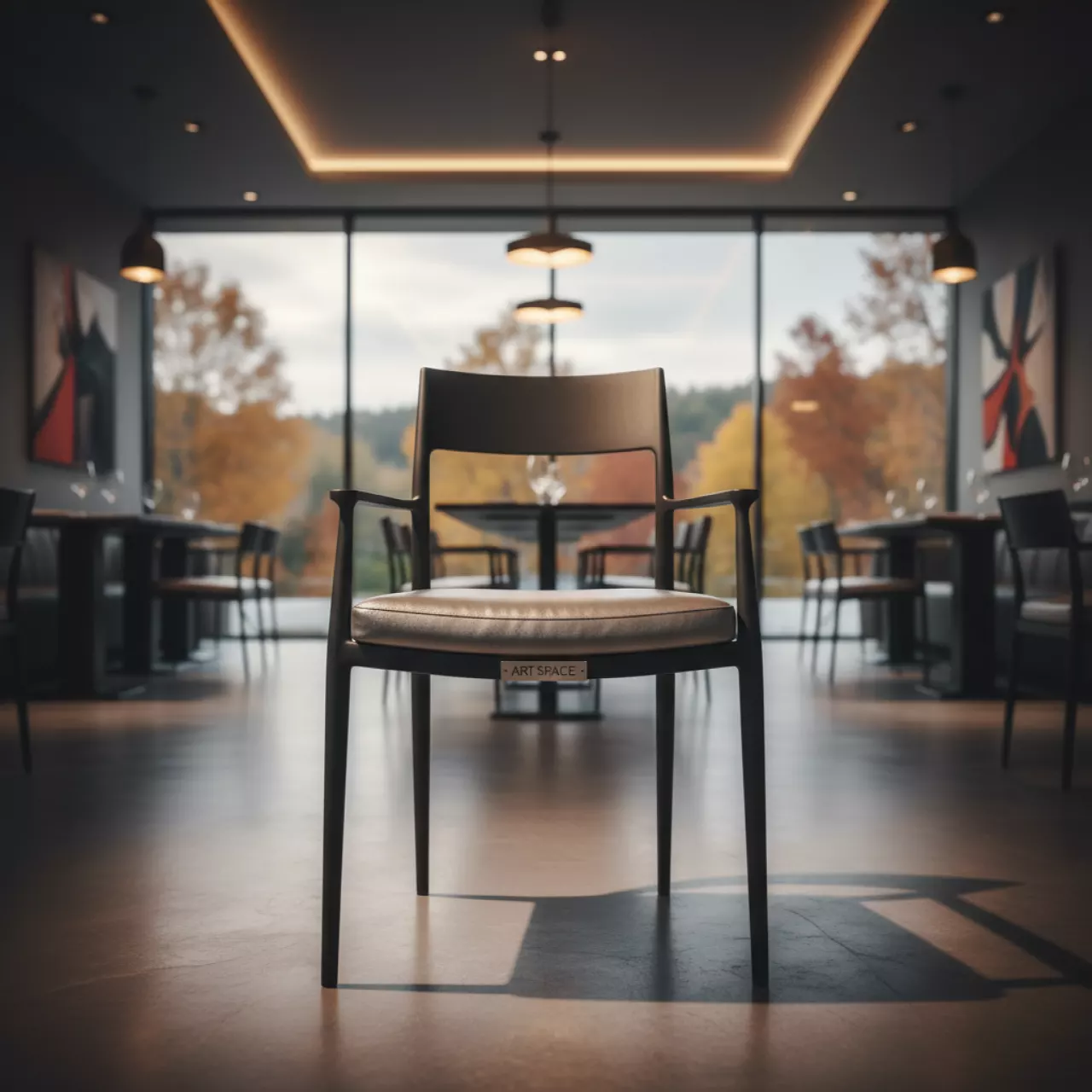 Аренда Стул черный УНИСОН с серебряной подушкой в ресторане «Sanremo» — ART SPACE