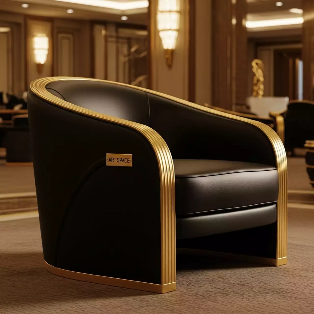 Аренда Стул черный золотой Odda в отеле «Звездный» — ART SPACE