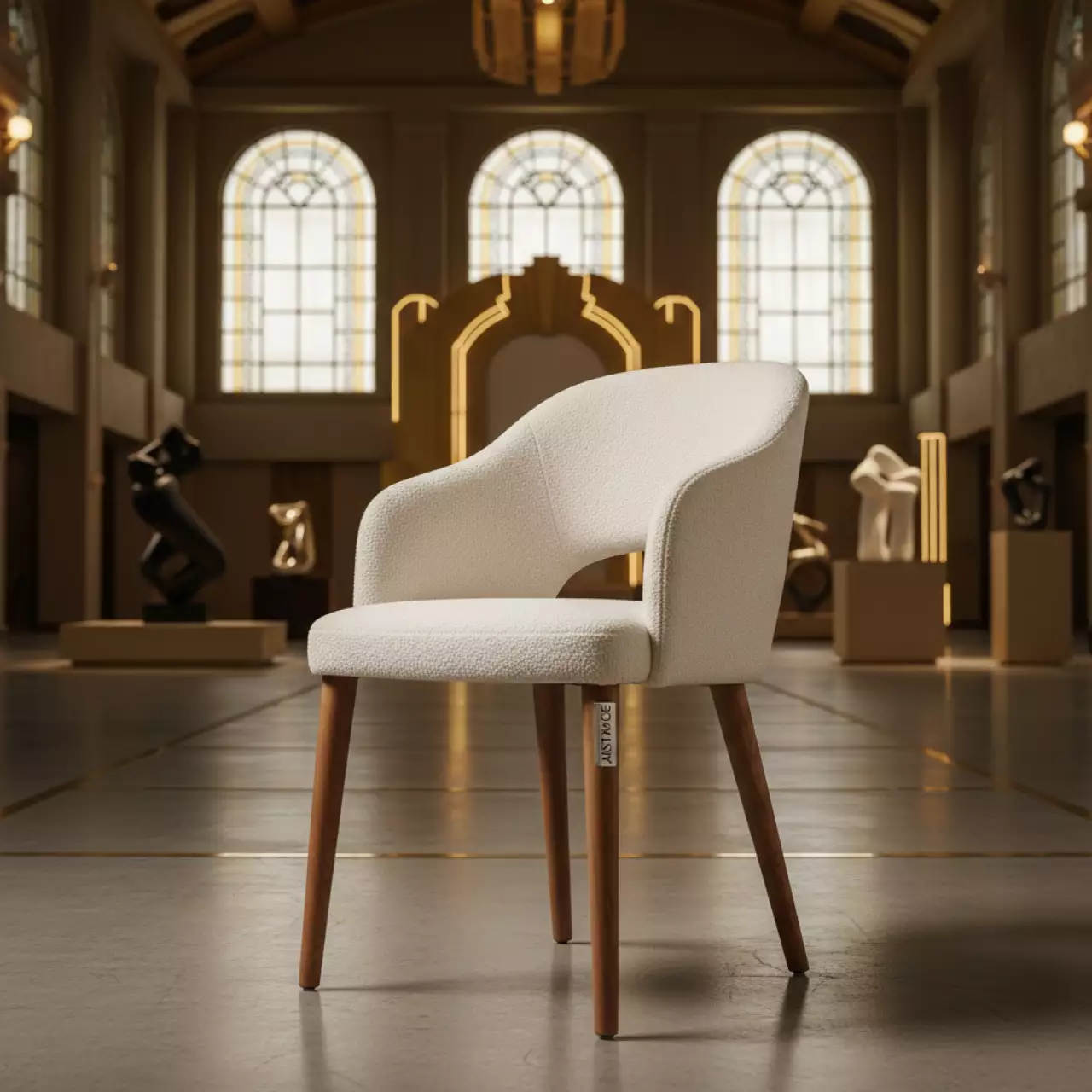 Аренда Стул Clack букле Lanvin ножки бук светлый орех в ледовой арене «Шайба» — ART SPACE