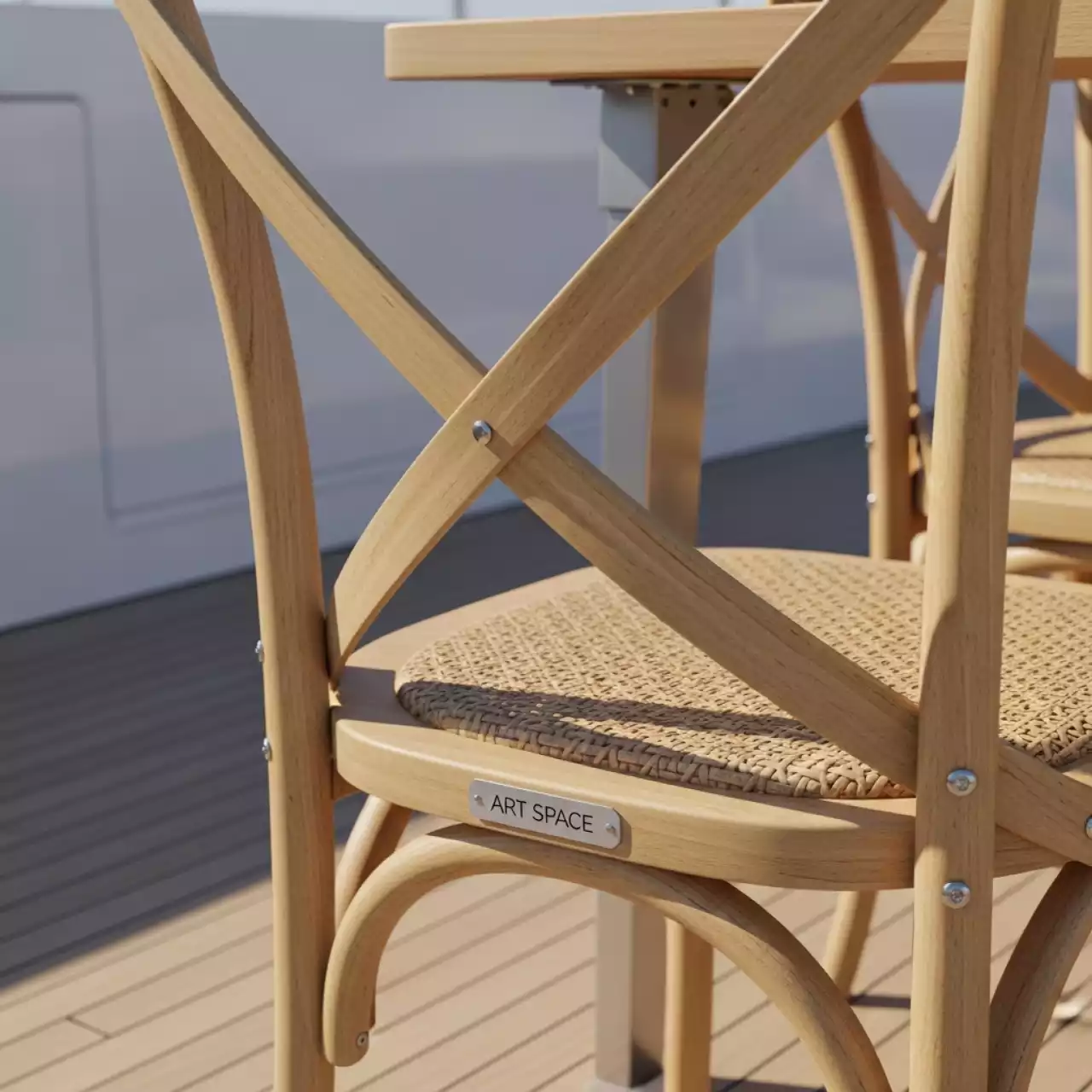 Аренда Стул Crossback натуральный на VIP теплоходе (Морпорт Сочи) — ART SPACE