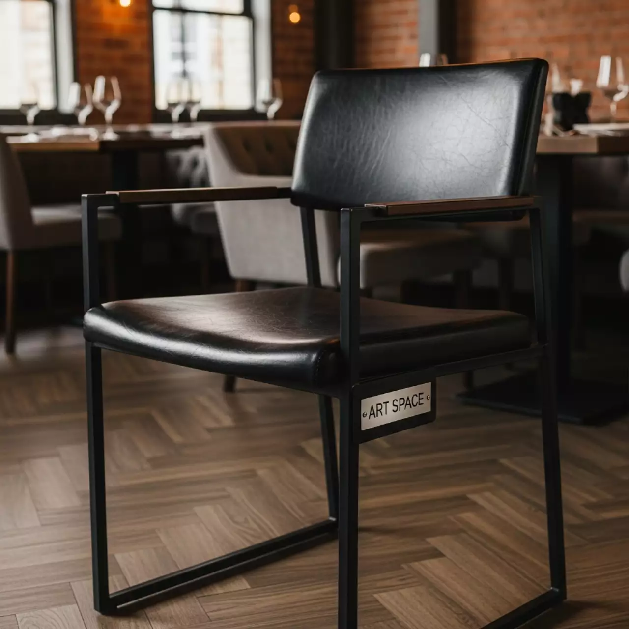 Аренда Стул Денвер черный кожзам в ресторане «Плакучая Ива» — ART SPACE