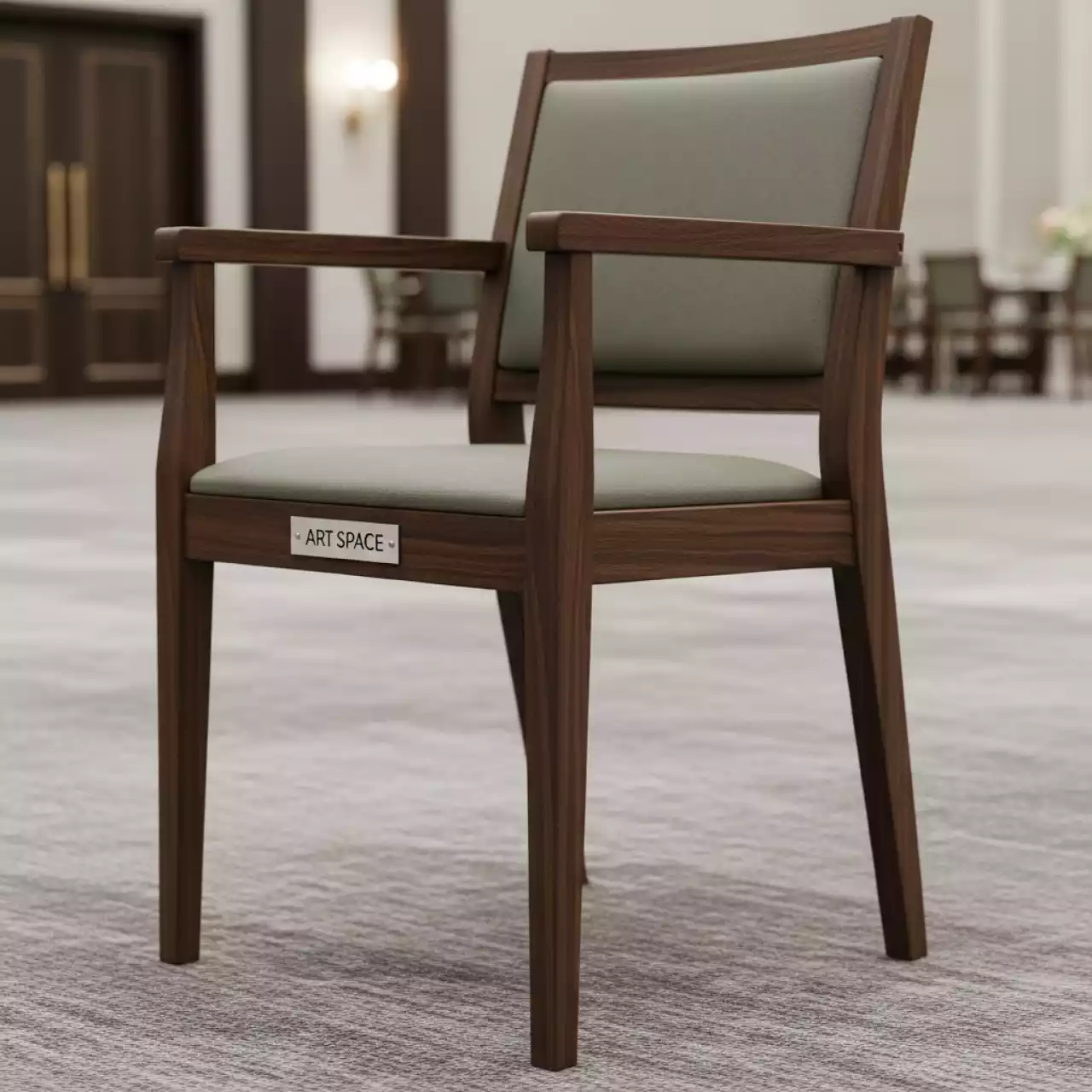 Аренда Стул деревянный с обивкой Linear в конгресс-холле отеля Жемчужина — ART SPACE