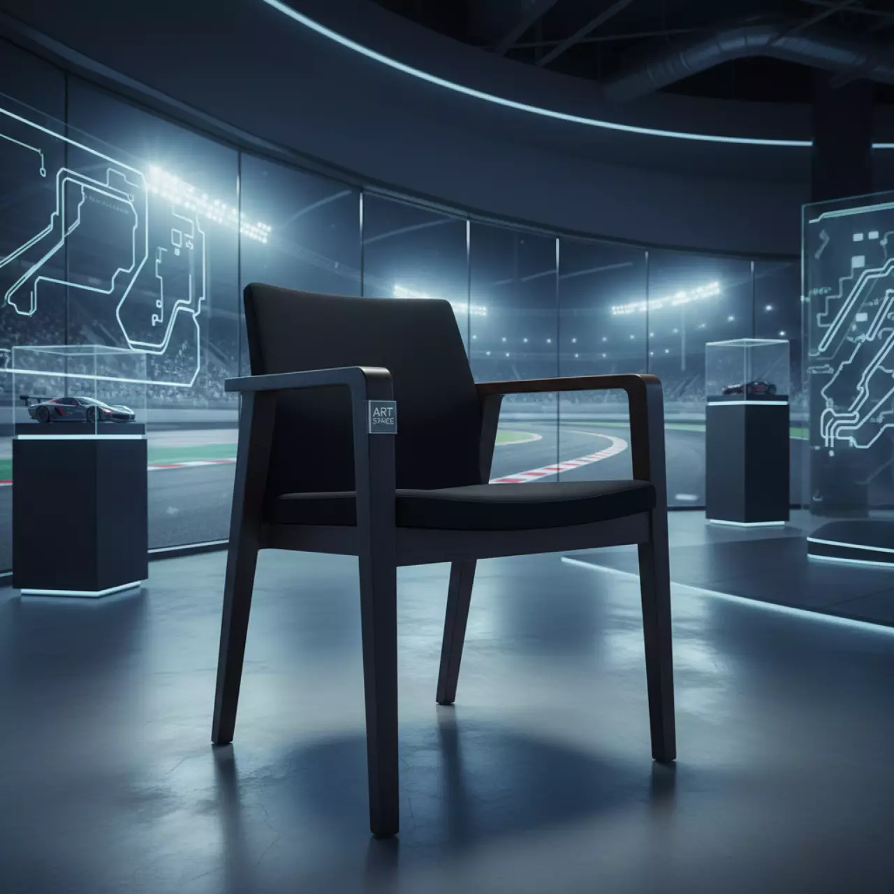 Аренда Стул деревянный с обивкой Slot M BL на Сочи Автодроме — ART SPACE