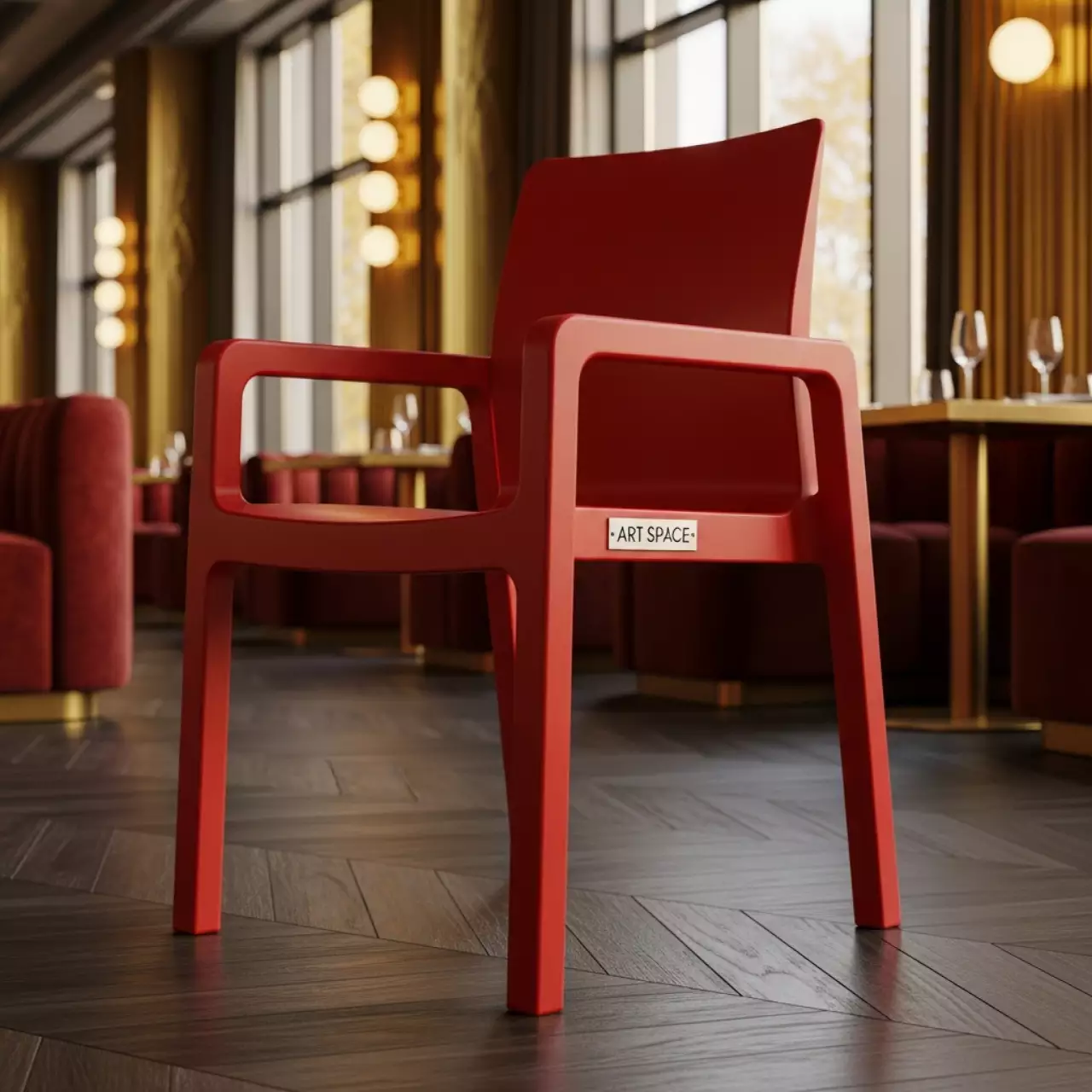Аренда Стул детский пластиковый красный ПЭЙЛ в ресторане «Паруса» — ART SPACE