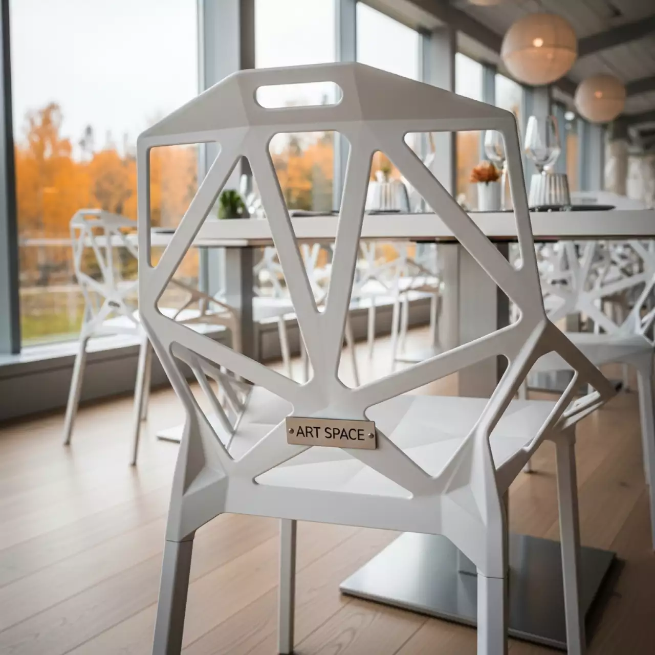 Аренда Стул Диамант пластиковый белый в ресторане «Voda» — ART SPACE