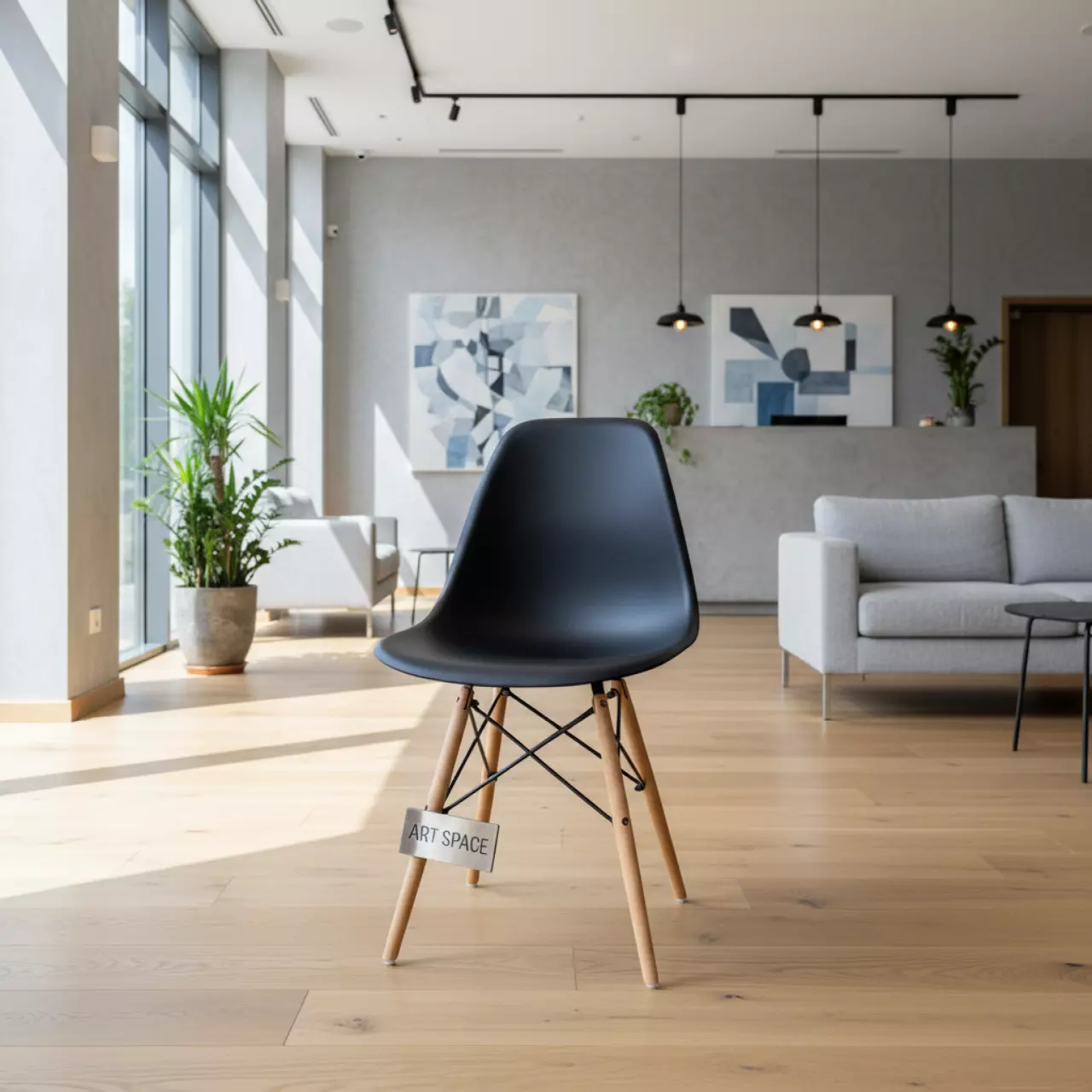 Аренда Стул дизайнерский Eames DSW black в Boutique Hotel PORTUM 1905 — ART SPACE