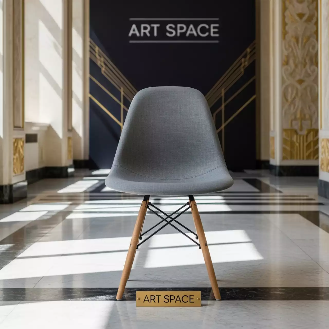Аренда Стул дизайнерский Eames DSW DAR grey серый в санатории «Черноморье» — ART SPACE