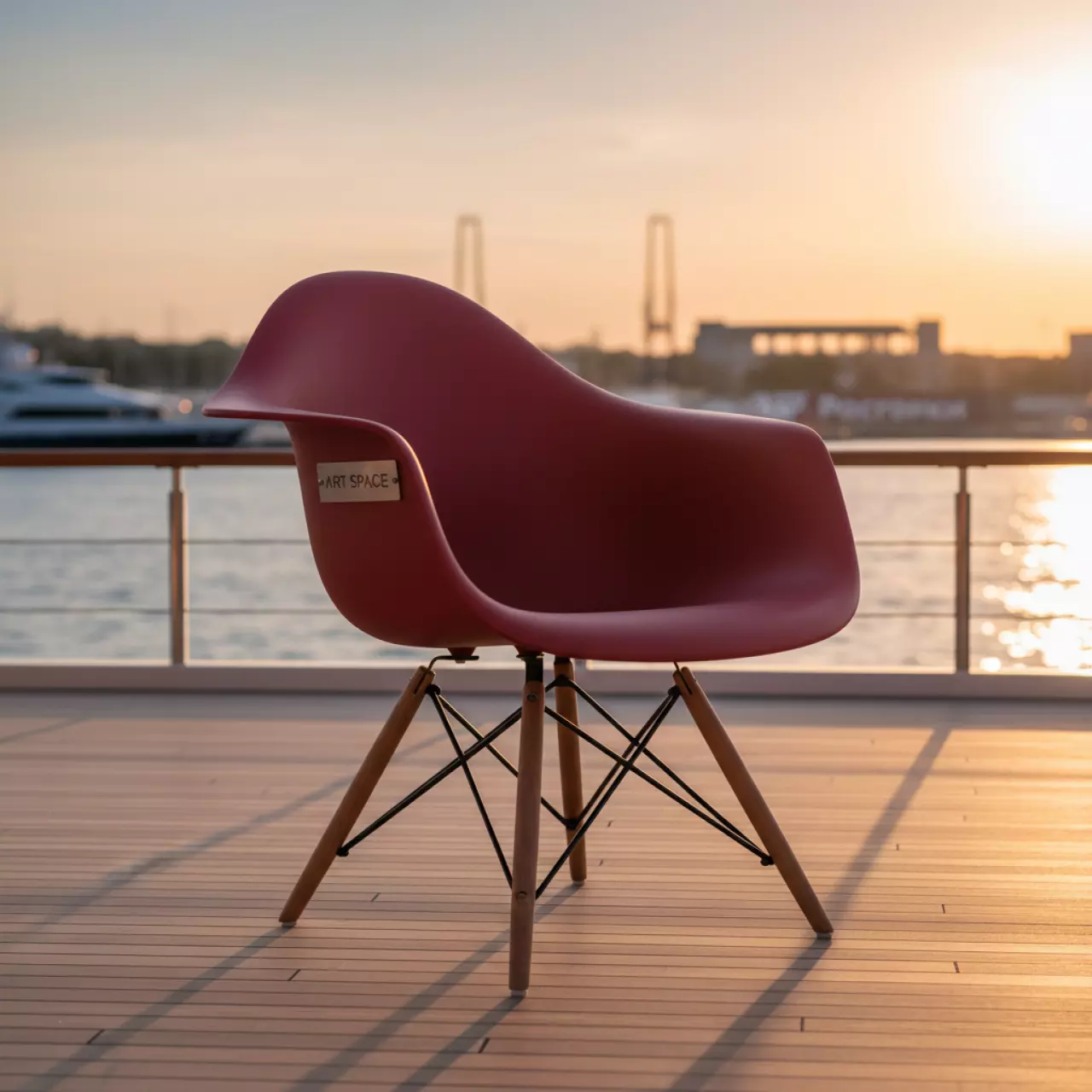 Аренда Стул дизайнерский Eames DSW red на VIP теплоходе (Морпорт Сочи) — ART SPACE