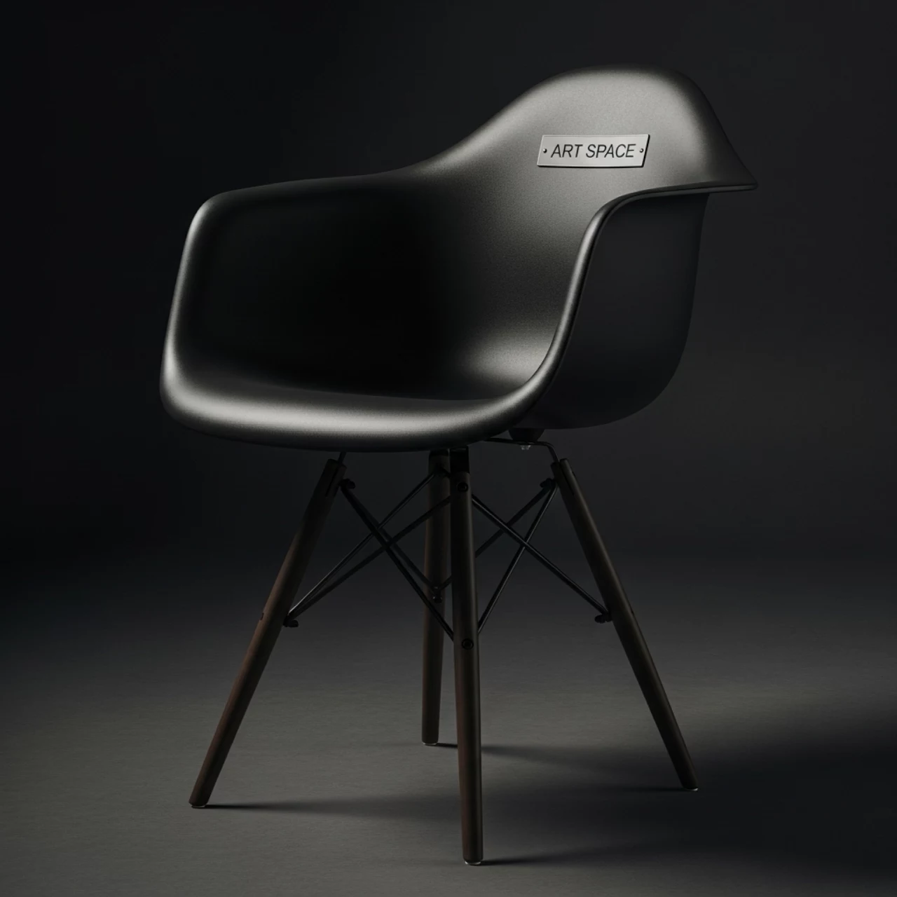 Аренда Стул дизайнерский Eames стиль DSW black черного цвета в ресторане «D.O.M» — ART SPACE