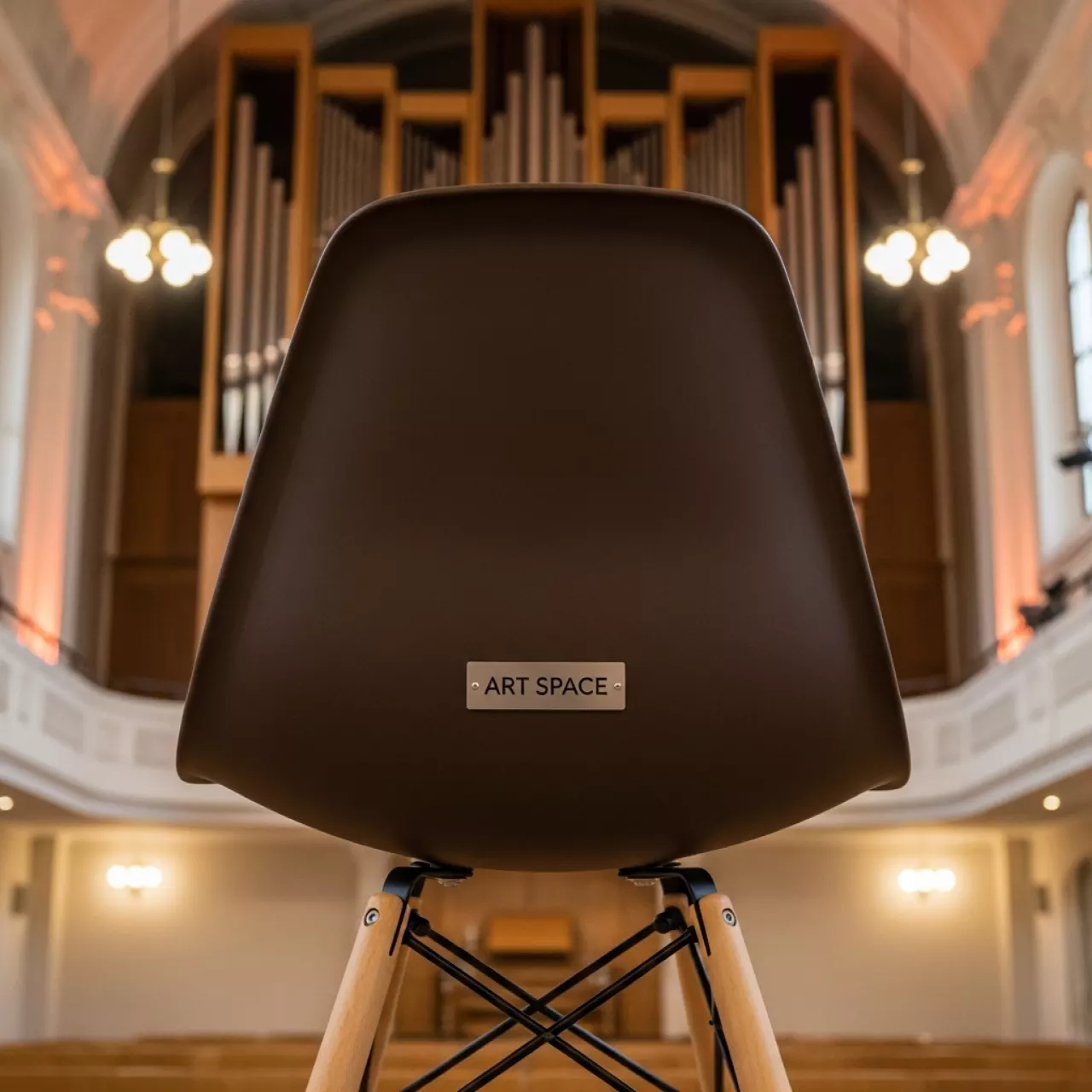 Аренда Стул дизайнерский Eames стиль DSW brown коричневого цвета в Зале органной и камерной музыки — ART SPACE