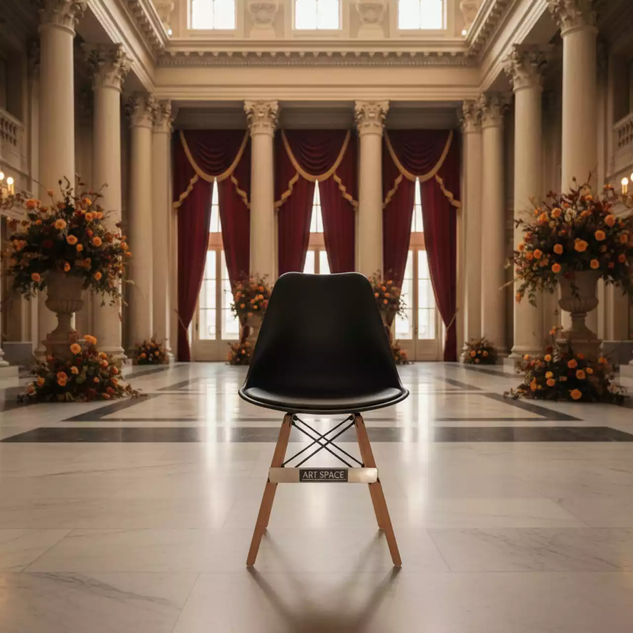 Аренда Стул дизайнерский Eames стиль DSW DAW black черного цвета в Зимнем театре — ART SPACE