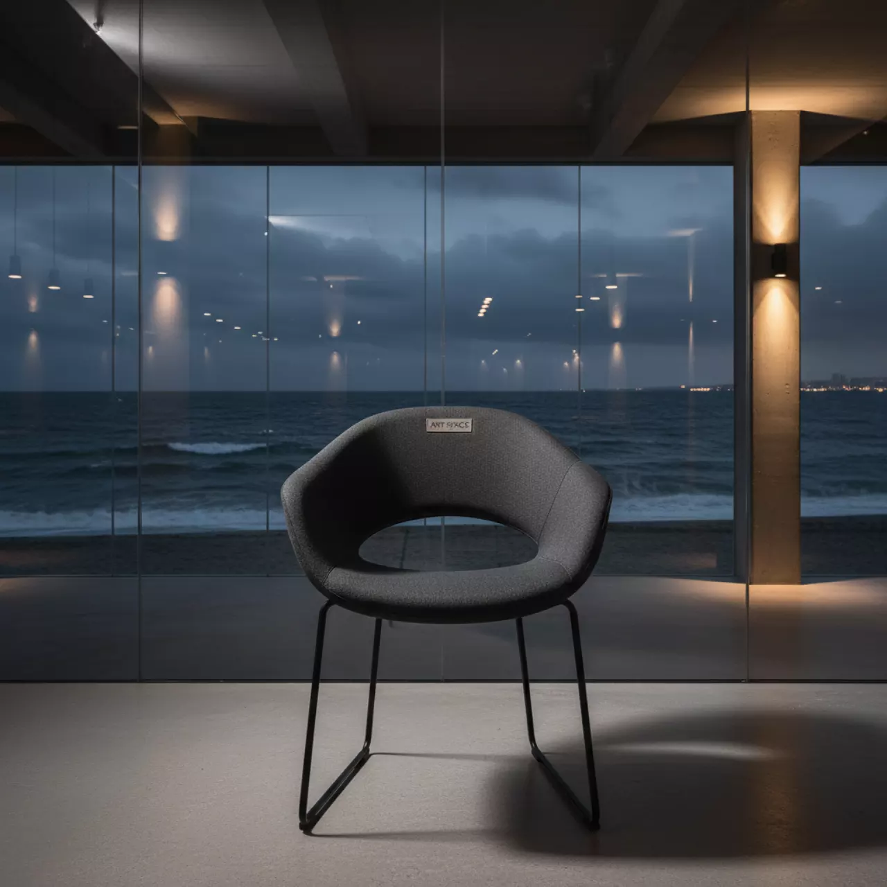 Аренда Стул дизайнерский Elegans графит металл черный в пляжном клубе Del Mar — ART SPACE