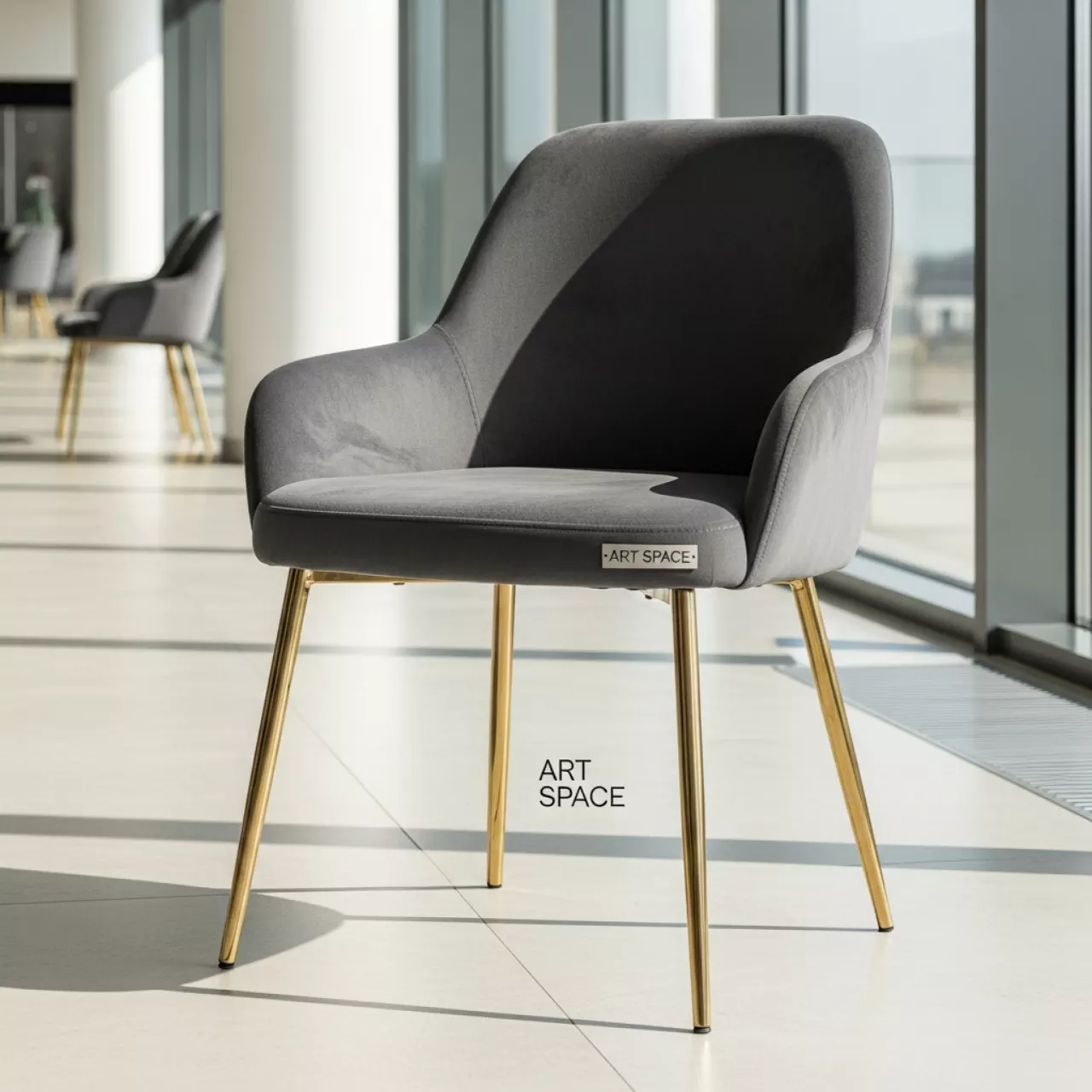 Аренда Стул дизайнерский Elegans графит золото в Mantera Supreme — ART SPACE