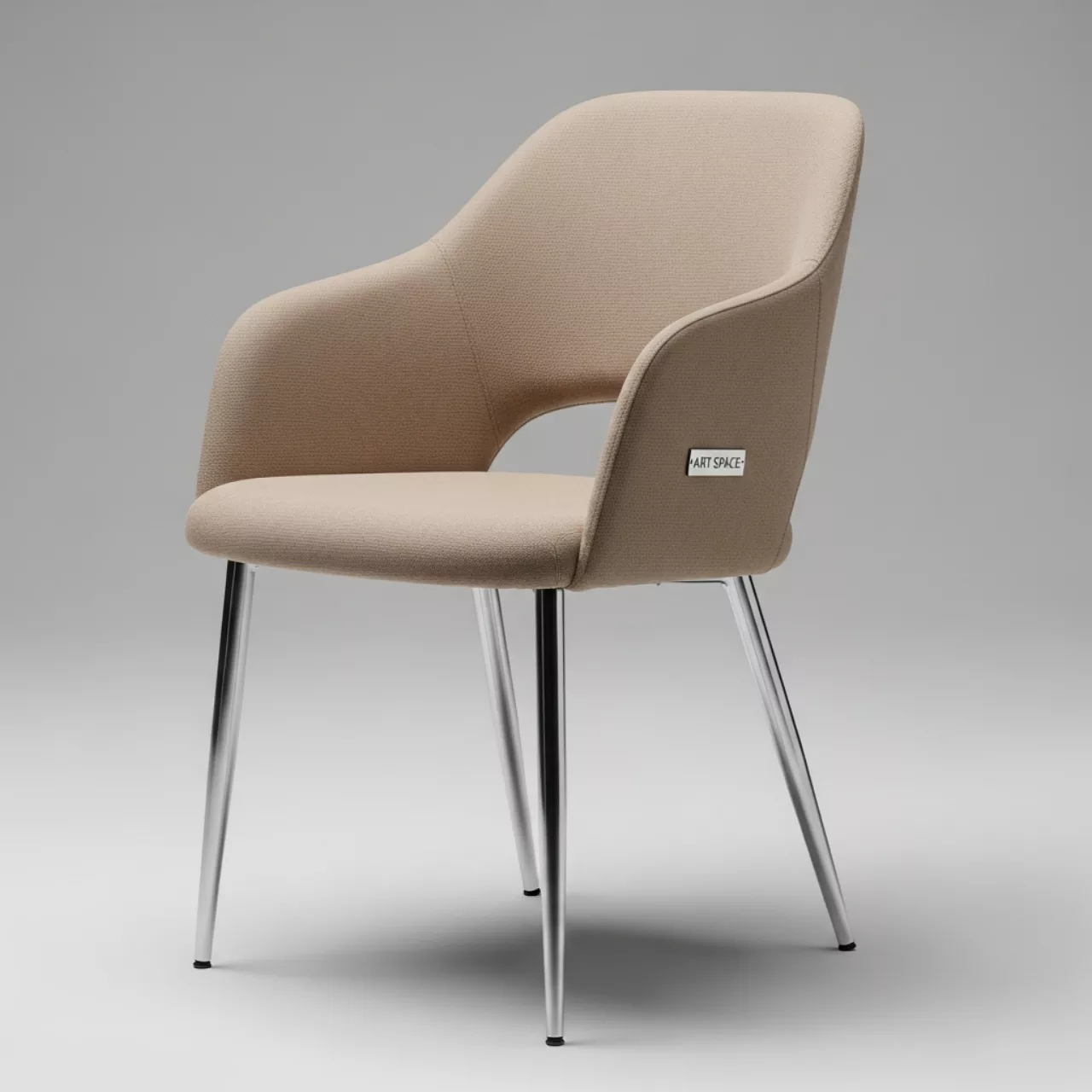 Аренда Стул дизайнерский FIT латте хром в Sport Inn Hotel & Wellness — ART SPACE