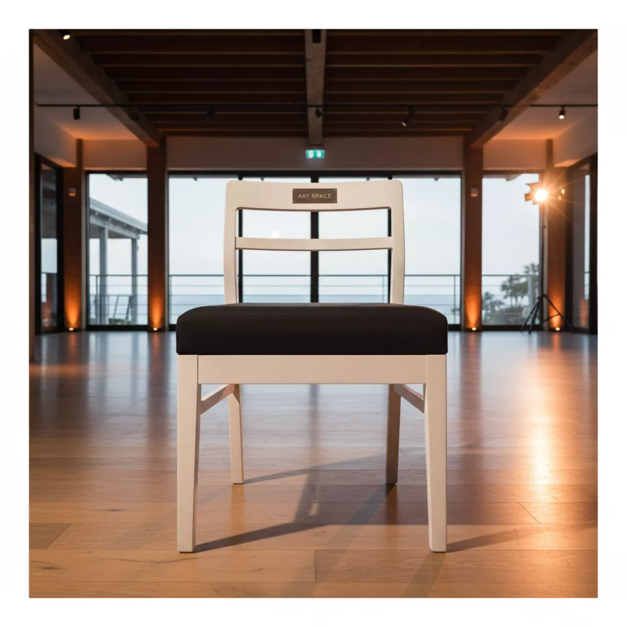 Аренда Стул Доминго белый черная габардиновая подушка в пляжном клубе Del Mar — ART SPACE