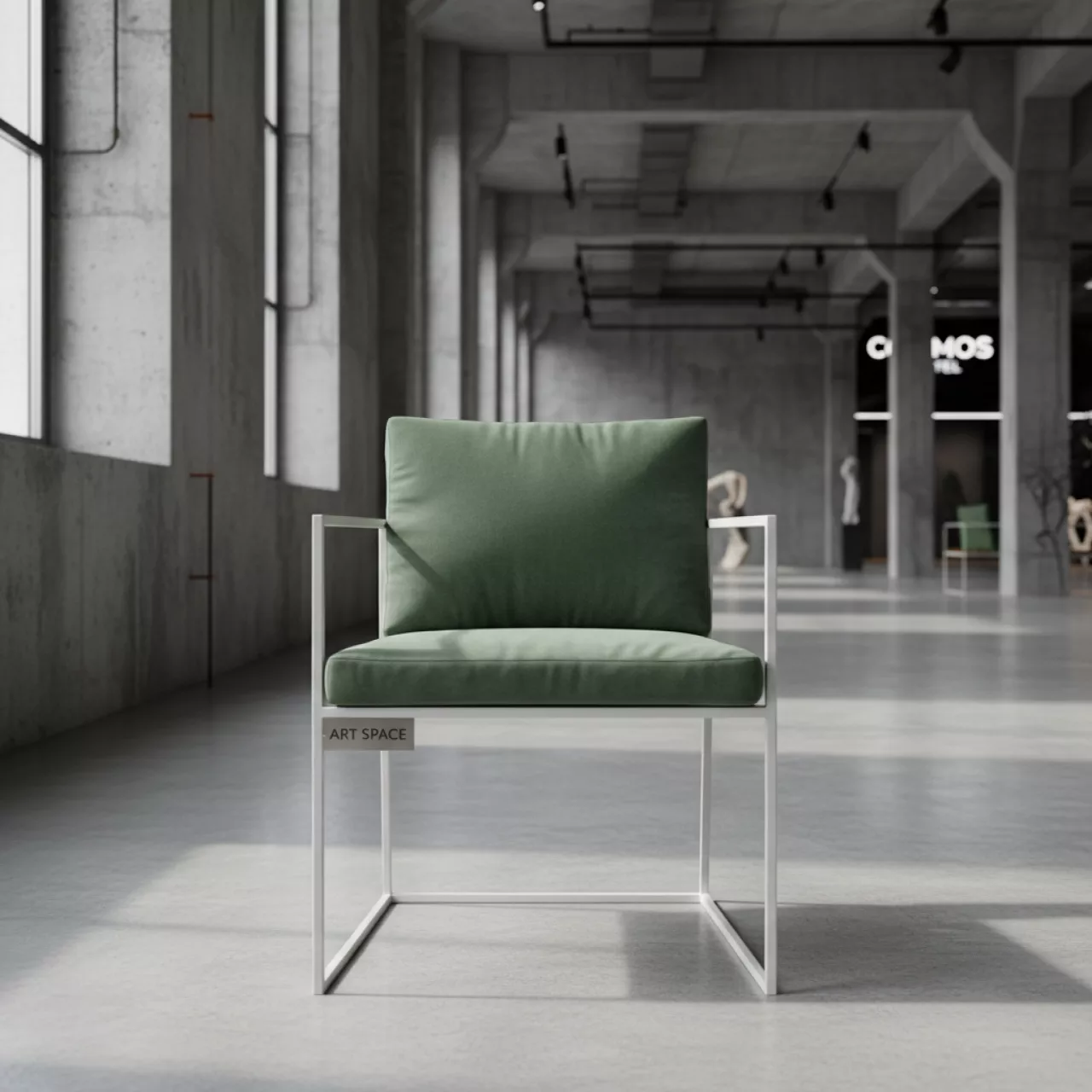 Аренда Стул Доминго белый эвкалиптовая бархатная подушка в Cosmos Sochi Hotel — ART SPACE