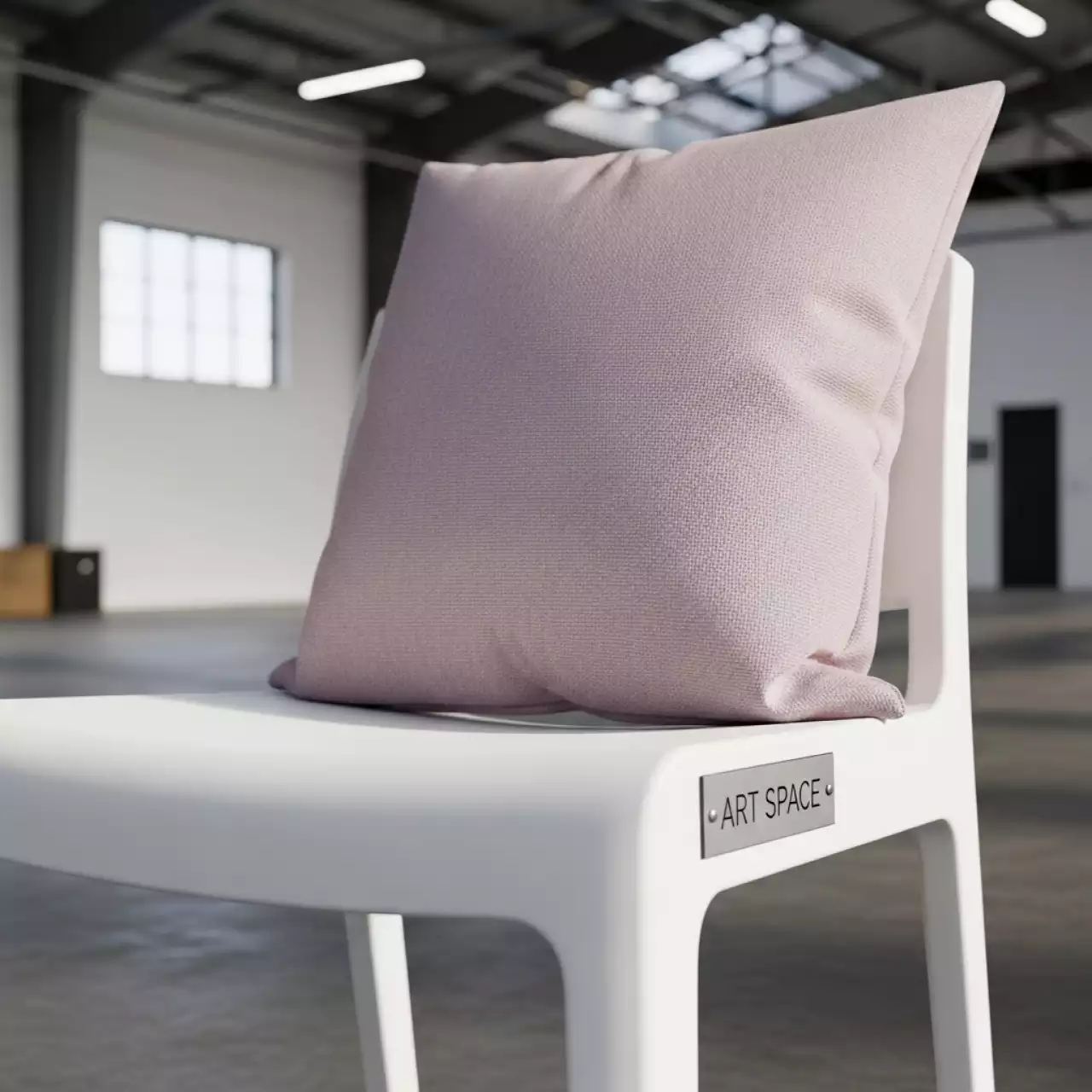 Аренда Стул ДОМИНГО белый с пудровой габардиновой подушкой в Mercure Сочи Центр — ART SPACE