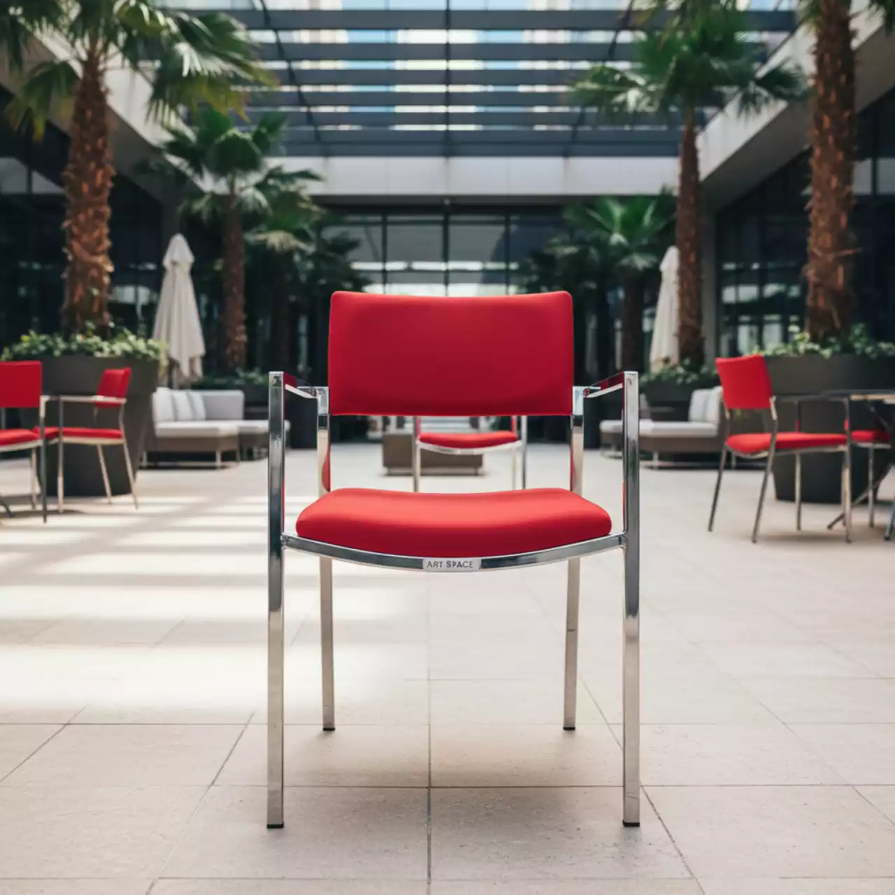 Аренда Стул ДЮПОН серебристый красный в Courtyard by Marriott Sochi — ART SPACE