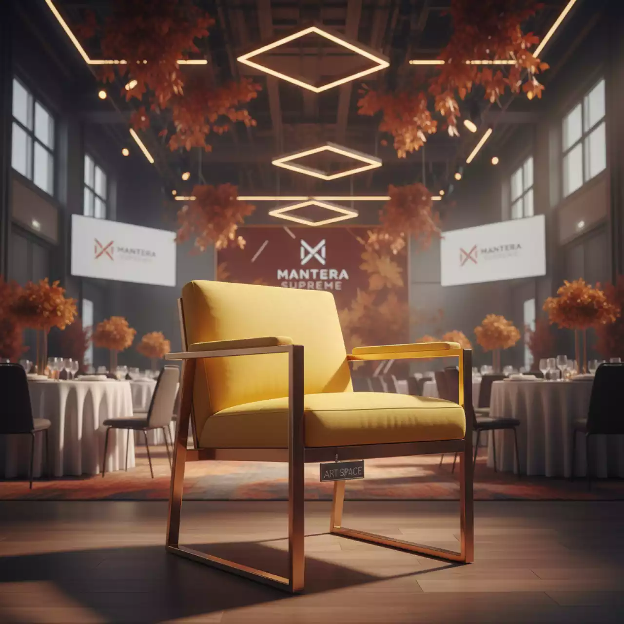 Аренда Стул ДЮПОН золотой лимонный в Mantera Supreme — ART SPACE