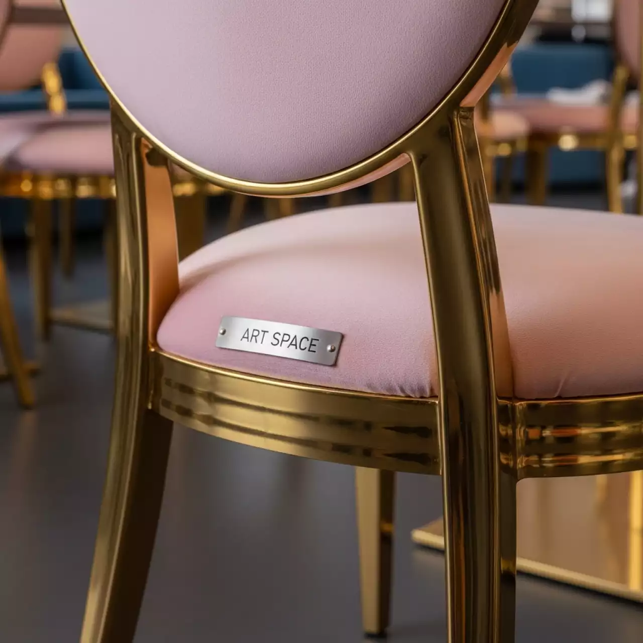 Аренда Стул ДЮПОН золотой жемчужно розовый в ресторане «Voda» — ART SPACE