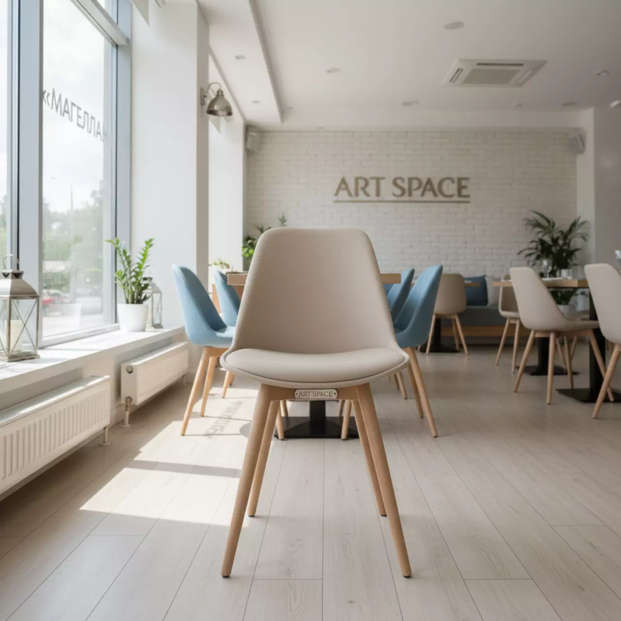 Аренда Стул Eames бежевый в ресторане «Магеллан» — ART SPACE