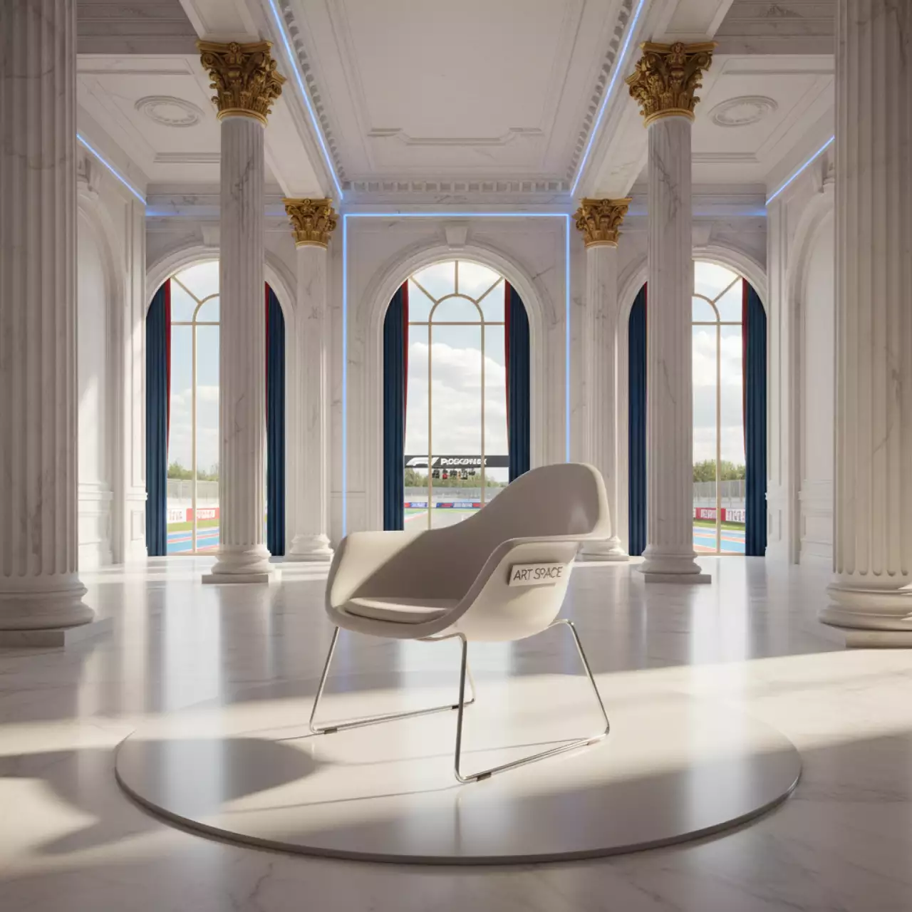 Аренда Стул Eames каркас металл хромированные ножки в ледовом дворце «Большой» — ART SPACE