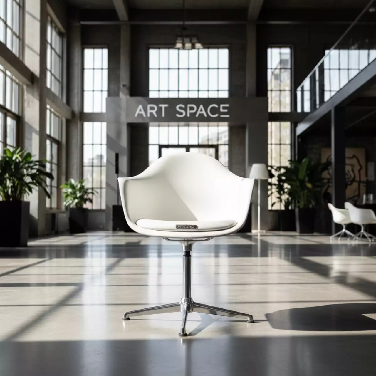 Аренда Стул Eames поворотное основание белый в Green Flow Hotel — ART SPACE