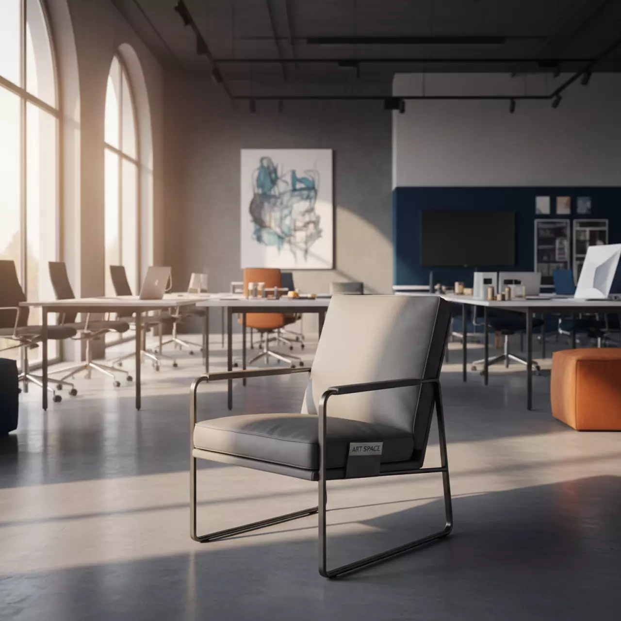 Аренда Стул экокожа серый TEXAS в Гранд Отель Сочи — ART SPACE