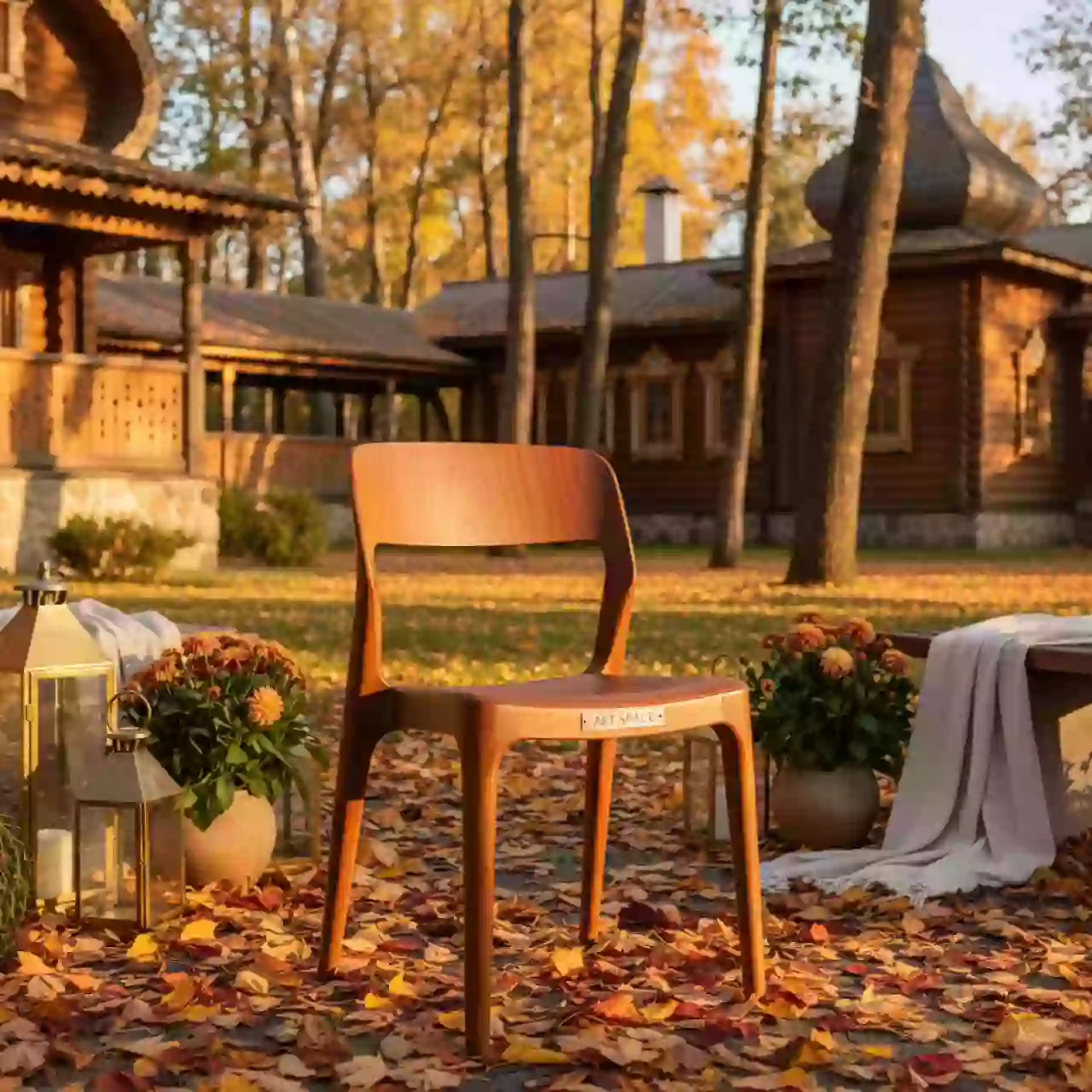 Аренда Стул Eugenie деревянный в этно-парке «Моя Россия» — ART SPACE