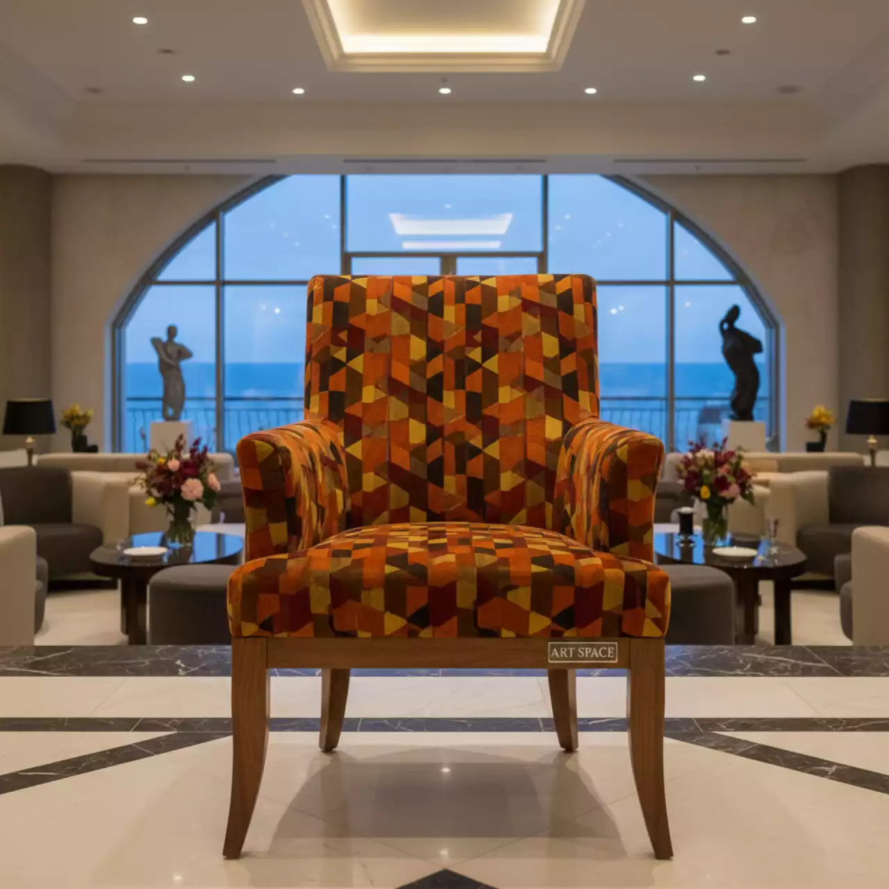 Аренда Стул Gavi велюр Sharli ножки бук старинный орех в комплексе Sea Galaxy — ART SPACE