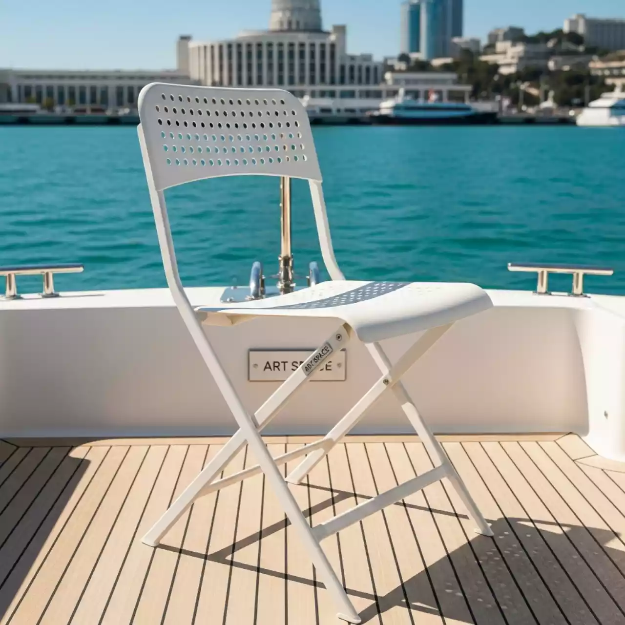 Аренда Стул Gunde White белый на VIP теплоходе (Морпорт Сочи) — ART SPACE
