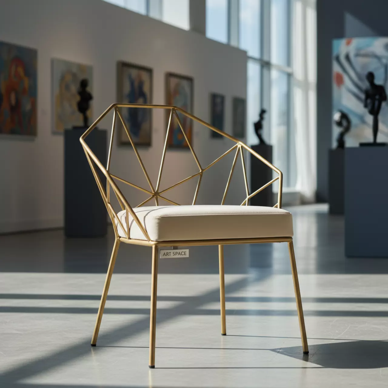 Аренда Стул Хамелеон золотой кремовая бархатная подушка в Grand Karat Sochi — ART SPACE