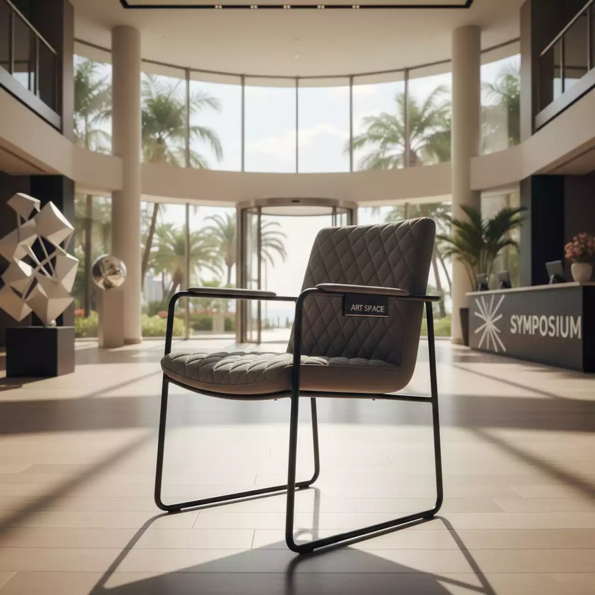 Аренда Стул Хэир каркас черный рогожка серая в отеле Hyatt Regency Sochi — ART SPACE