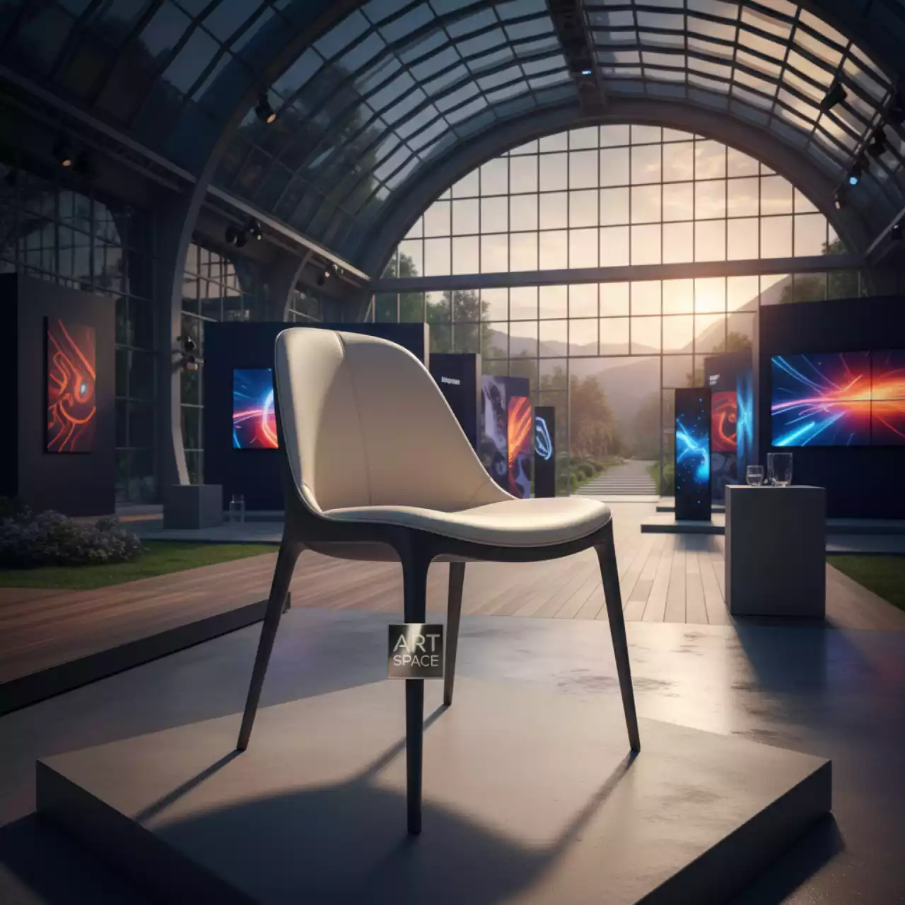 Аренда Стул Хэир кожзам Cream и Dark grey в Bridge Resort — ART SPACE