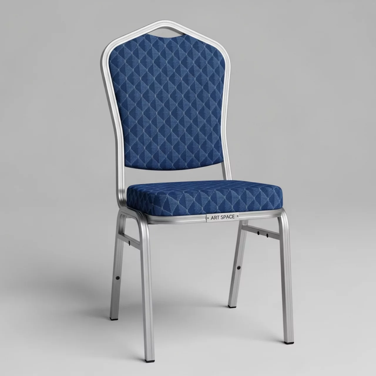 Аренда Стул Хит алюминиевый жаккард ромб синий каркас серебро на теплоходе «Дагомыс» — ART SPACE
