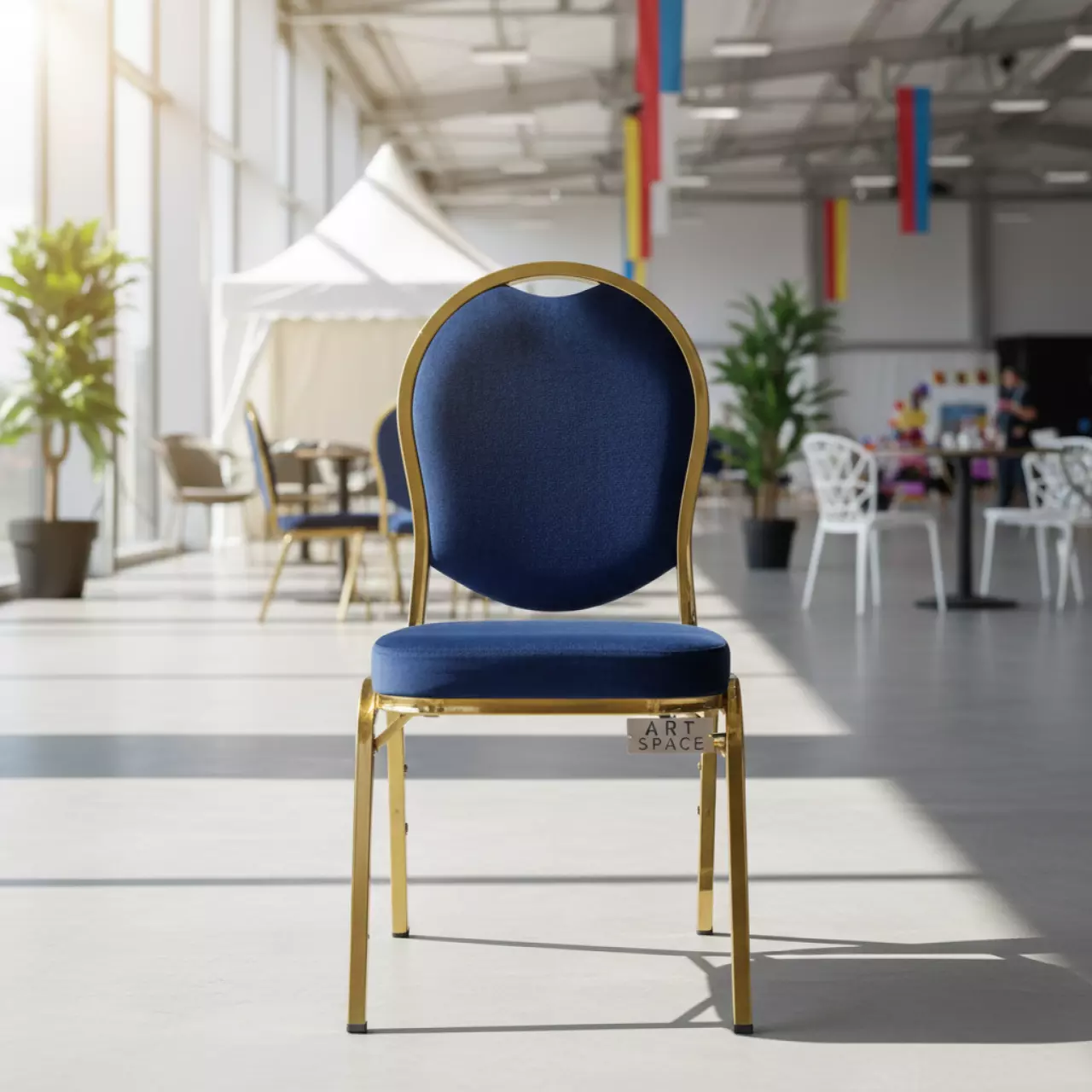 Аренда Стул Хит банкетный золото синий в VK Stadium Sirius — ART SPACE