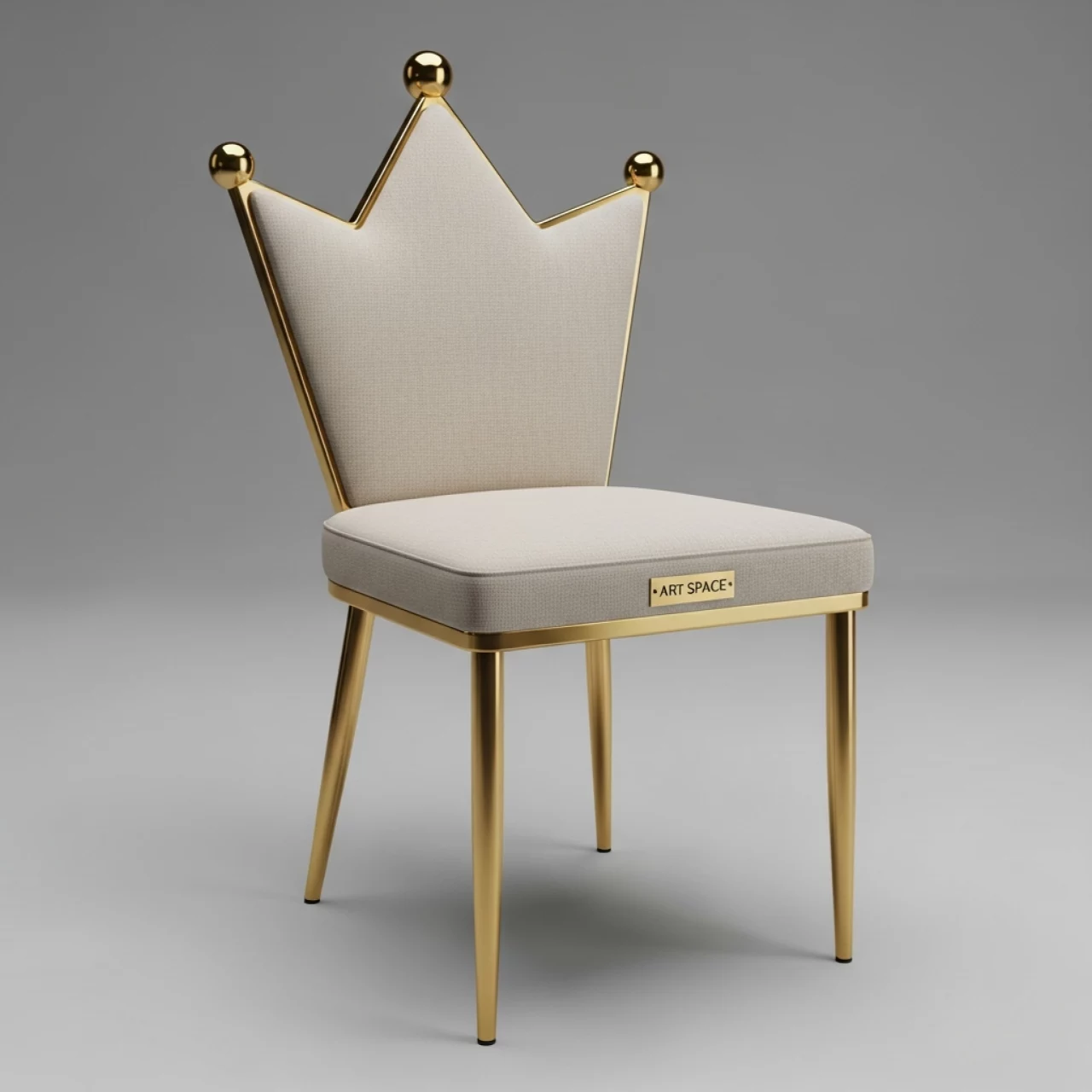 Аренда Стул Хит бежевая корона золотой каркас в комплексе Sea Galaxy — ART SPACE