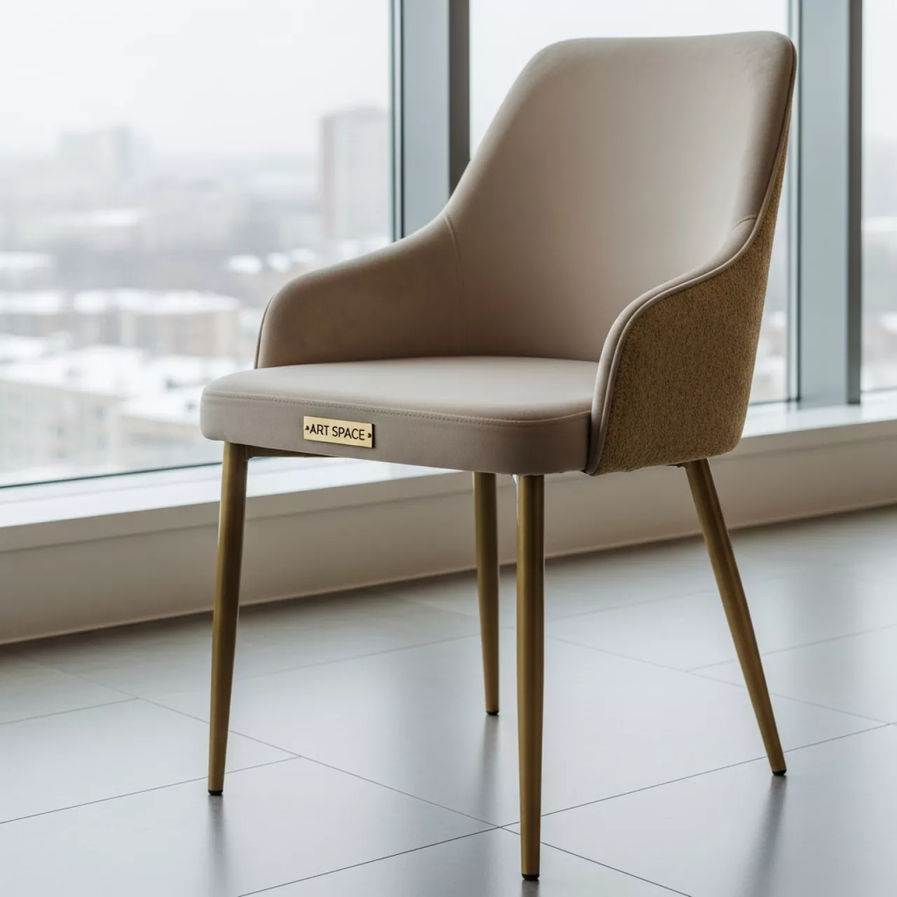 Аренда Стул Хит бежевый велюр Реми каркас золото муар в Маринс Парк Отеле — ART SPACE
