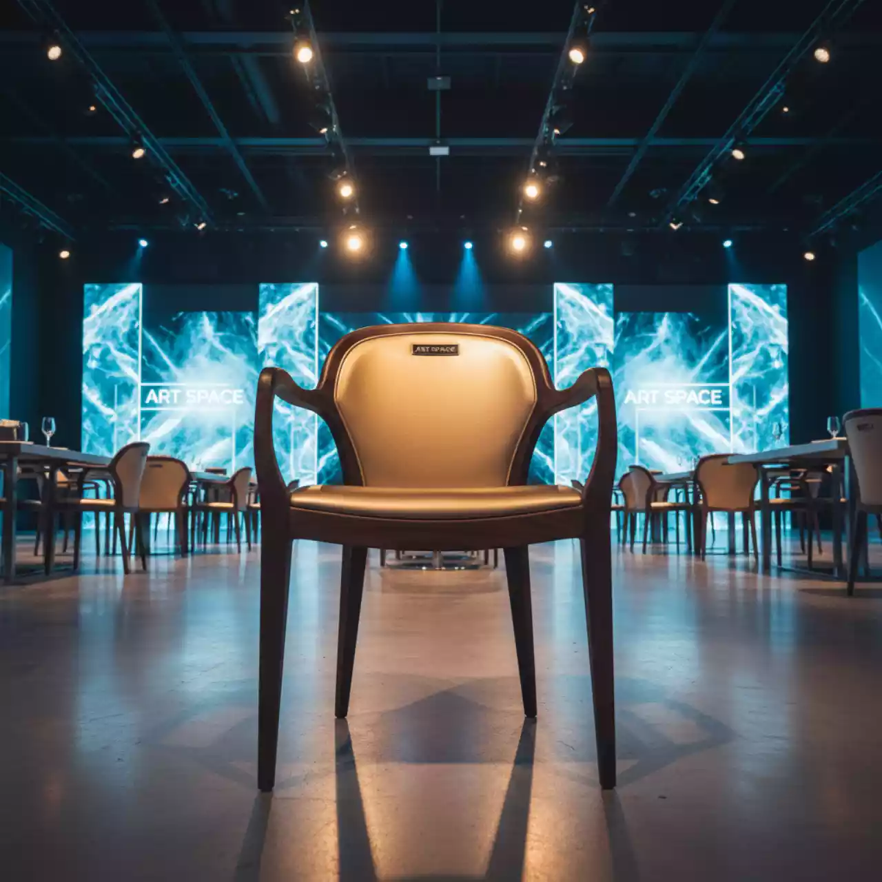 Аренда Стул Хит экокожа Cometa Gold тёмный орех в Ледовом дворце «Айсберг» — ART SPACE
