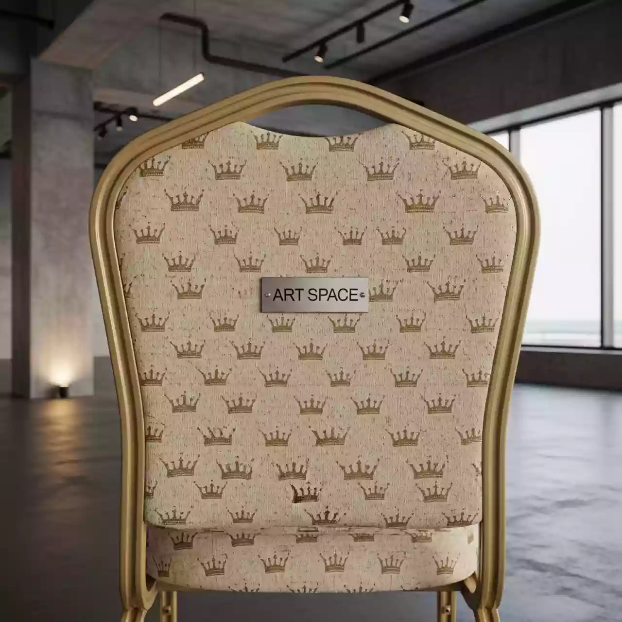 Аренда Стул Хит каркас шампань жаккард бежевая корона на пляже «Маяк» — ART SPACE