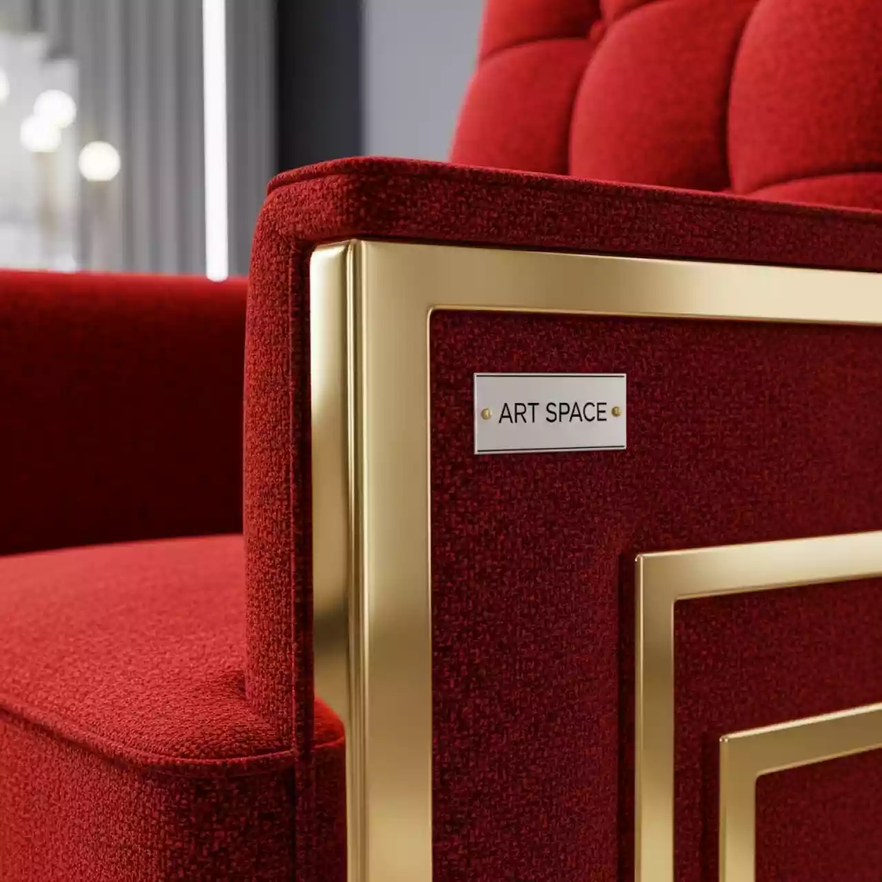 Аренда Стул Хит каркас золото рогожка красная в Alpha Sirius — ART SPACE