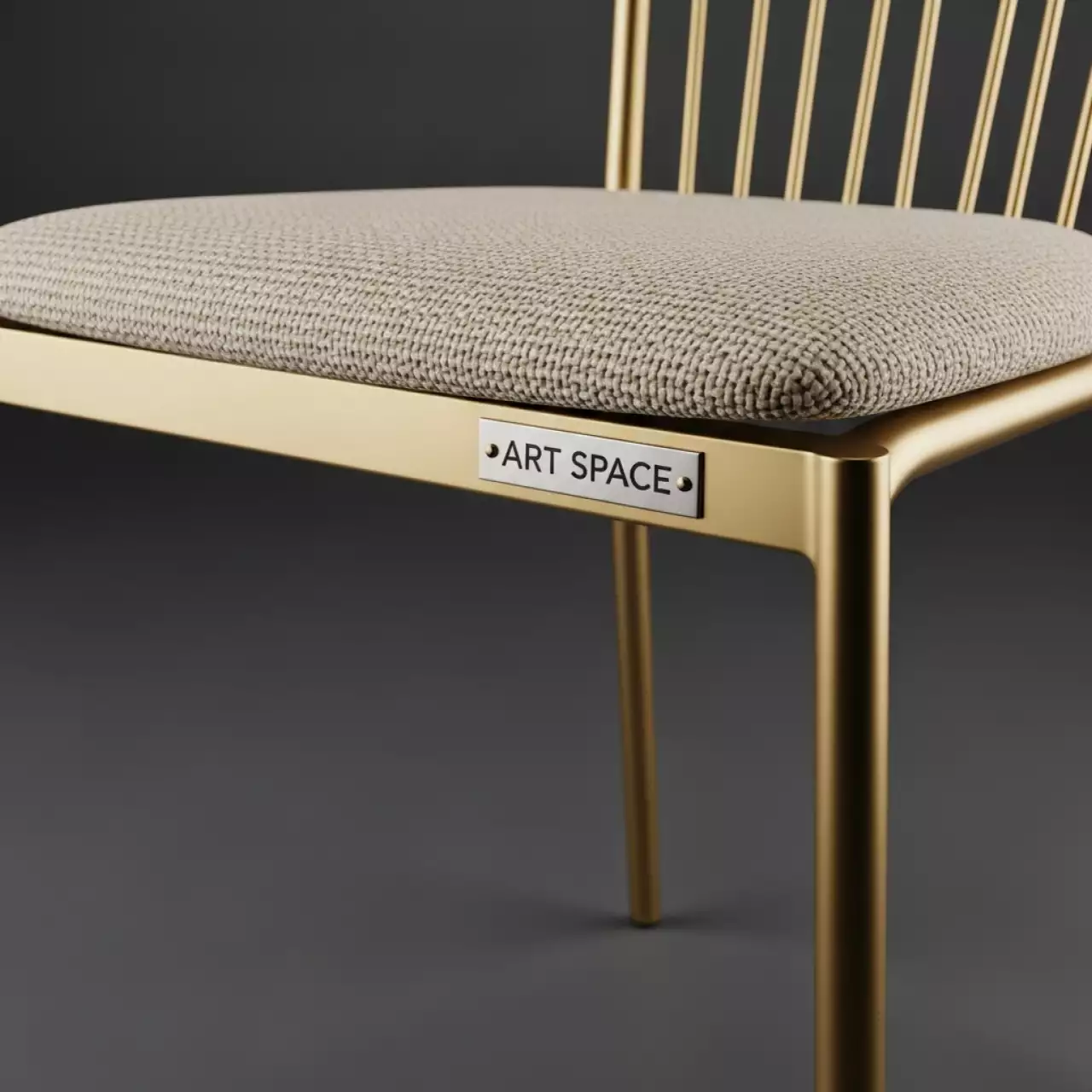 Аренда Стул Хит каркас золотой рогожка бежевая в ресторане «Brunello» — ART SPACE