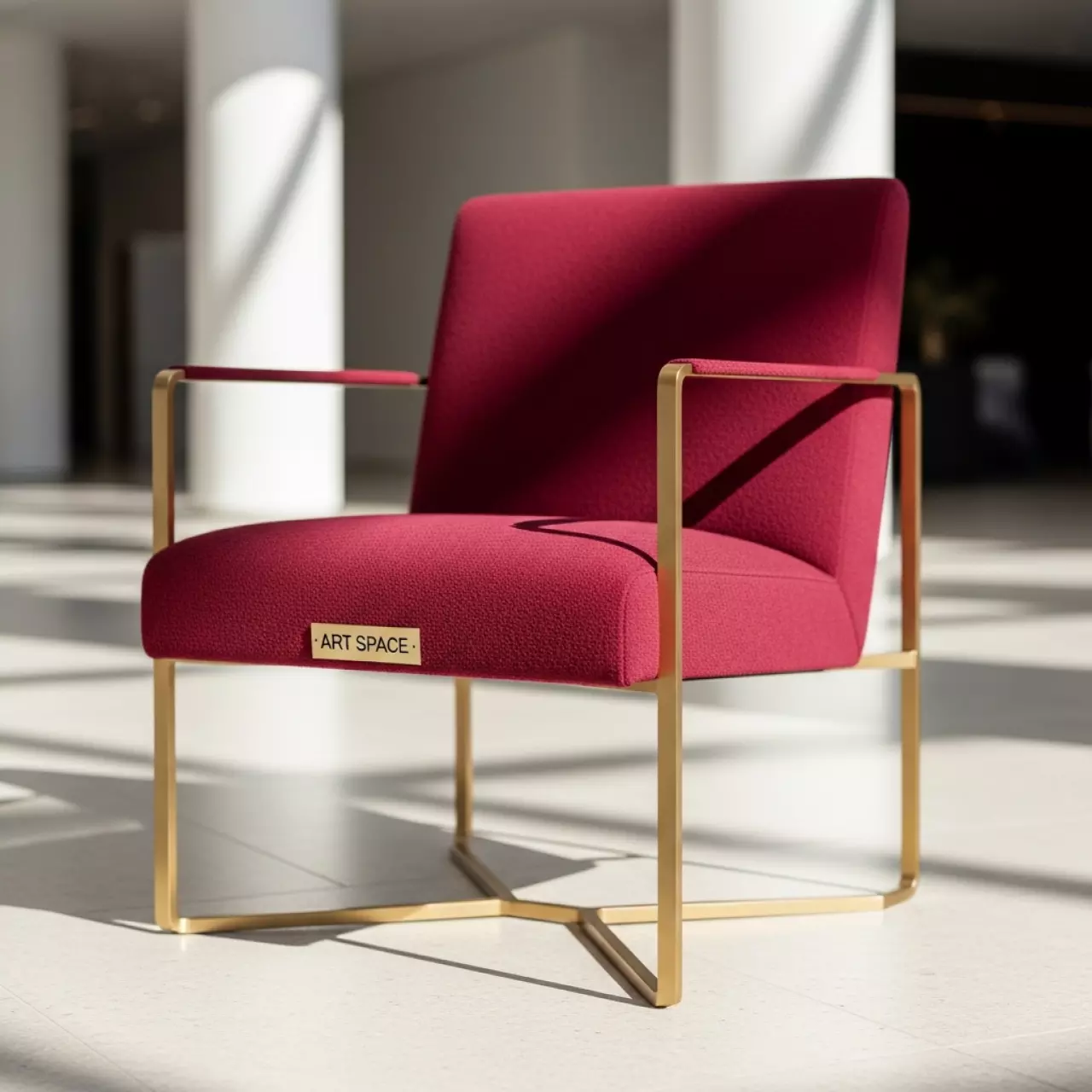 Аренда Стул Хит каркас золотой шенилл красный в Novotel Resort — ART SPACE