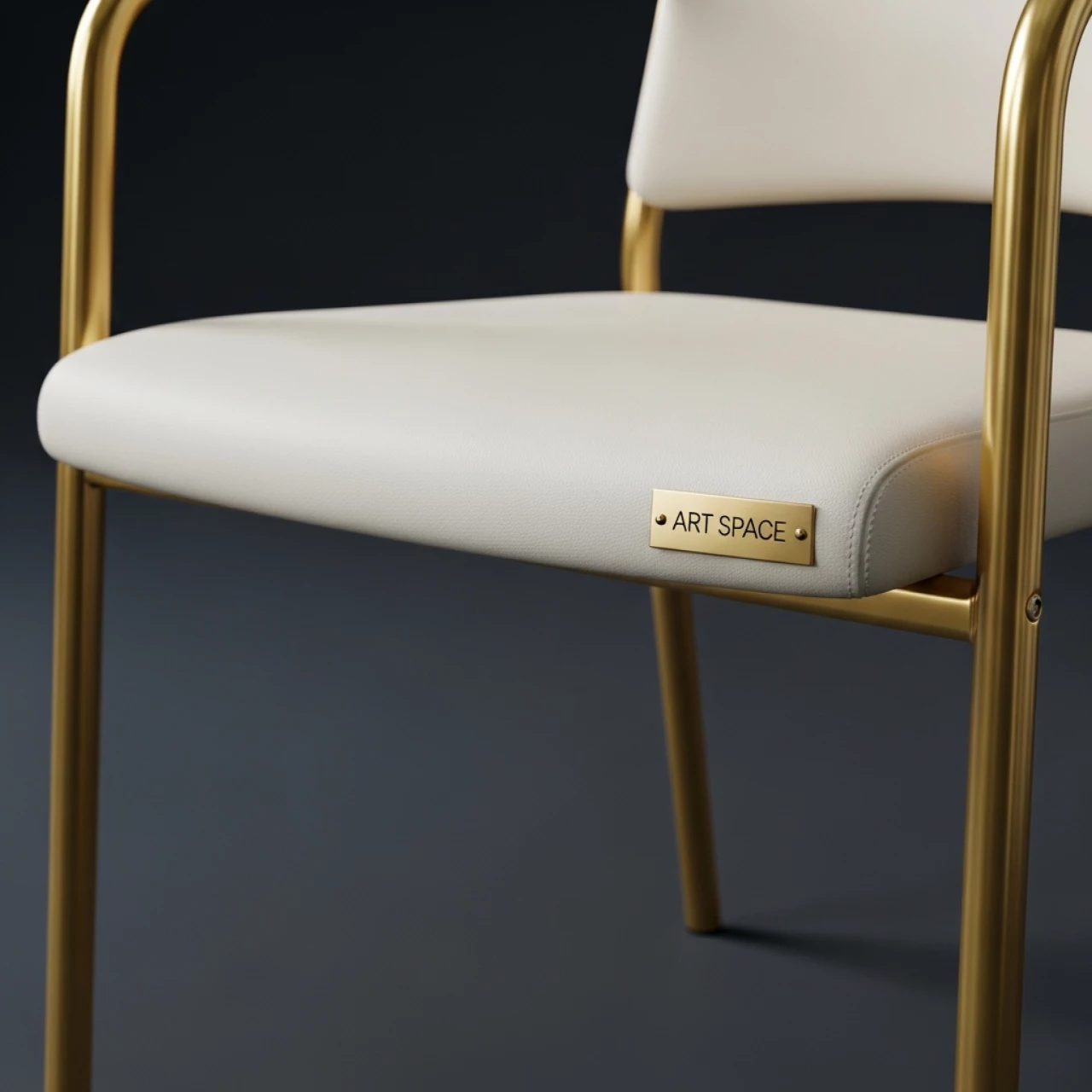 Аренда Стул Хит Лайт экокожа Galaxy Cream каркас золотой в Skypark Sochi — ART SPACE