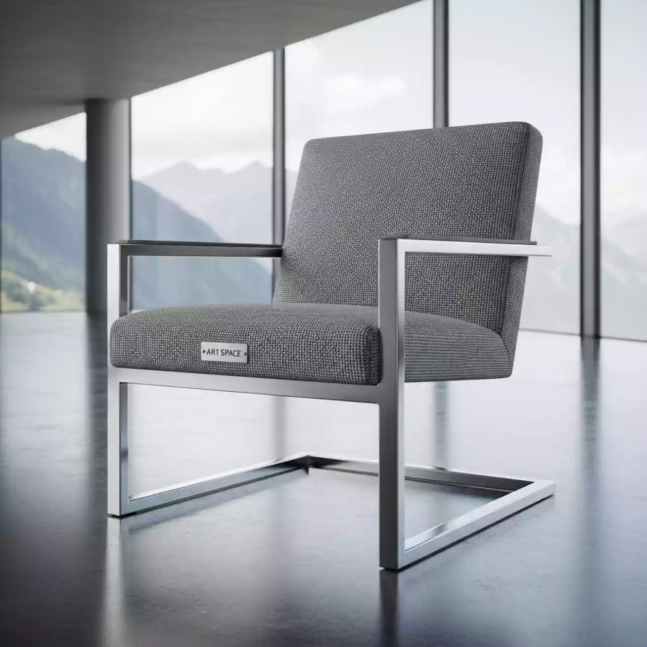 Аренда Стул Хит Лайт рогожка серая каркас серебро в Поляна 1389 Отель и Спа — ART SPACE