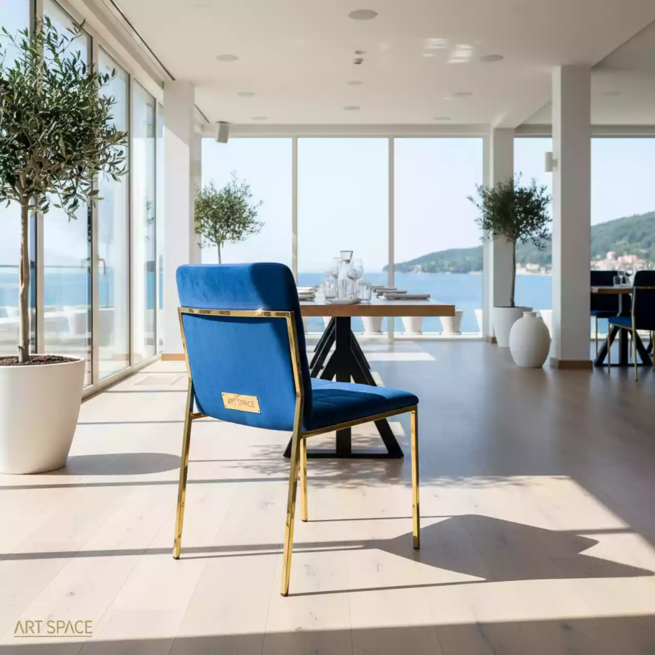 Аренда Стул Хит Лайт велюр Velutto золотой каркас в ресторане «Voda» — ART SPACE