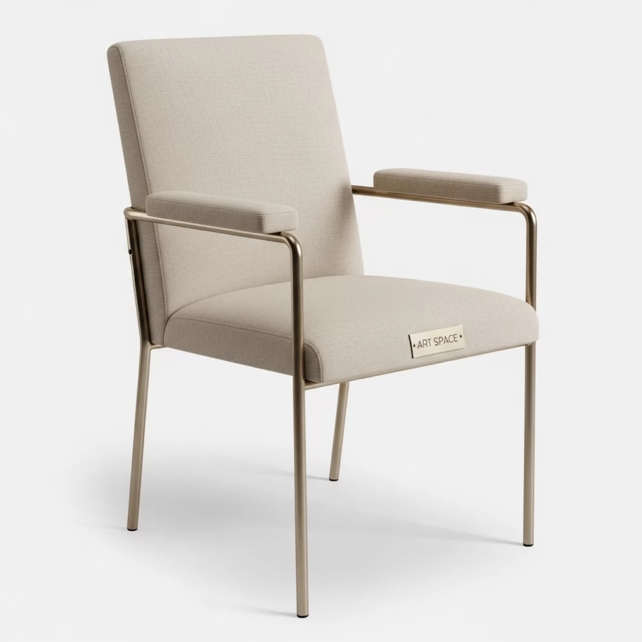 Аренда Стул Хит с подлокотниками бежевый каркас шампань в Сириус Арене — ART SPACE