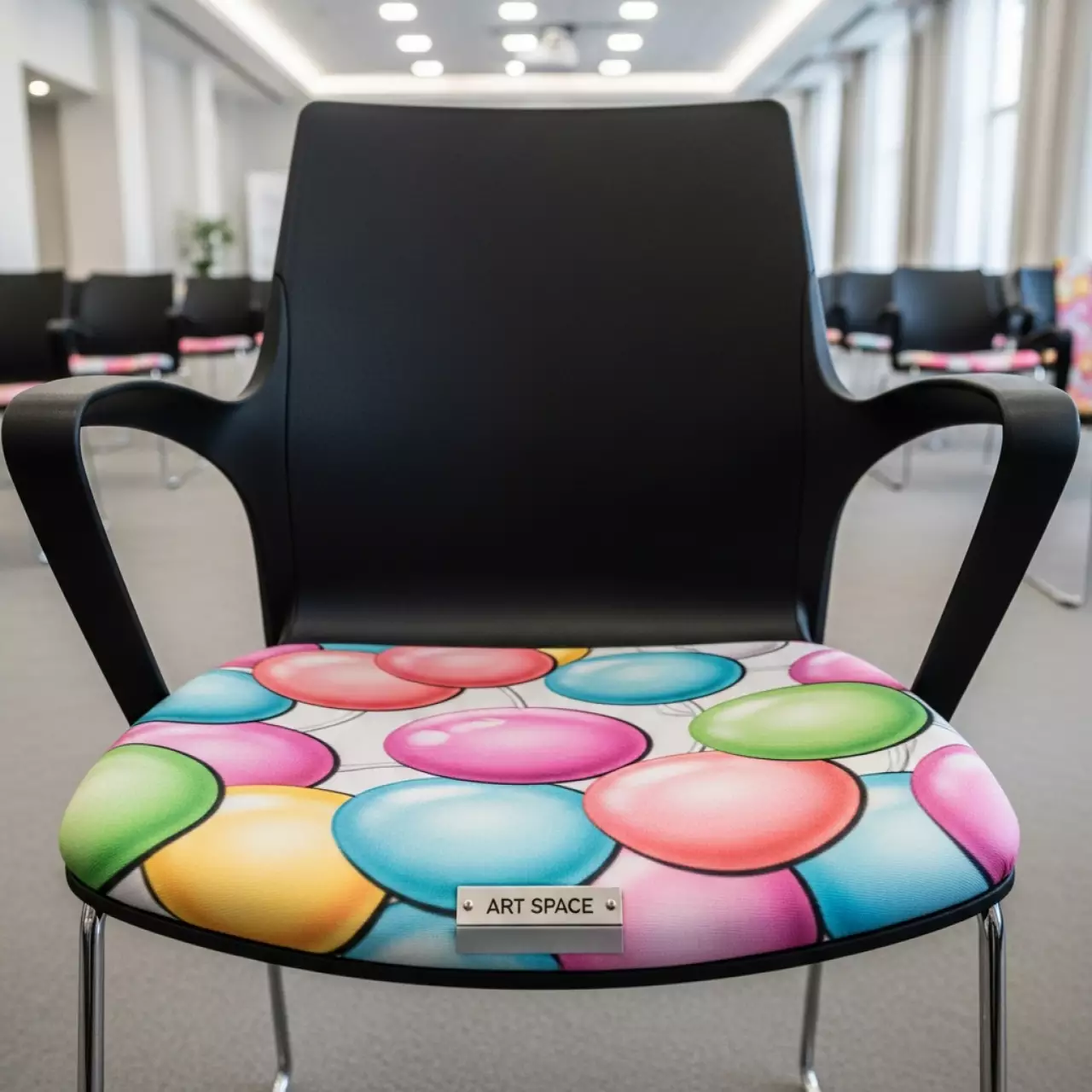 Аренда Стул Хит с подлокотниками черный муар принт Bubble Gum в Imeretinskiy Hotel — ART SPACE