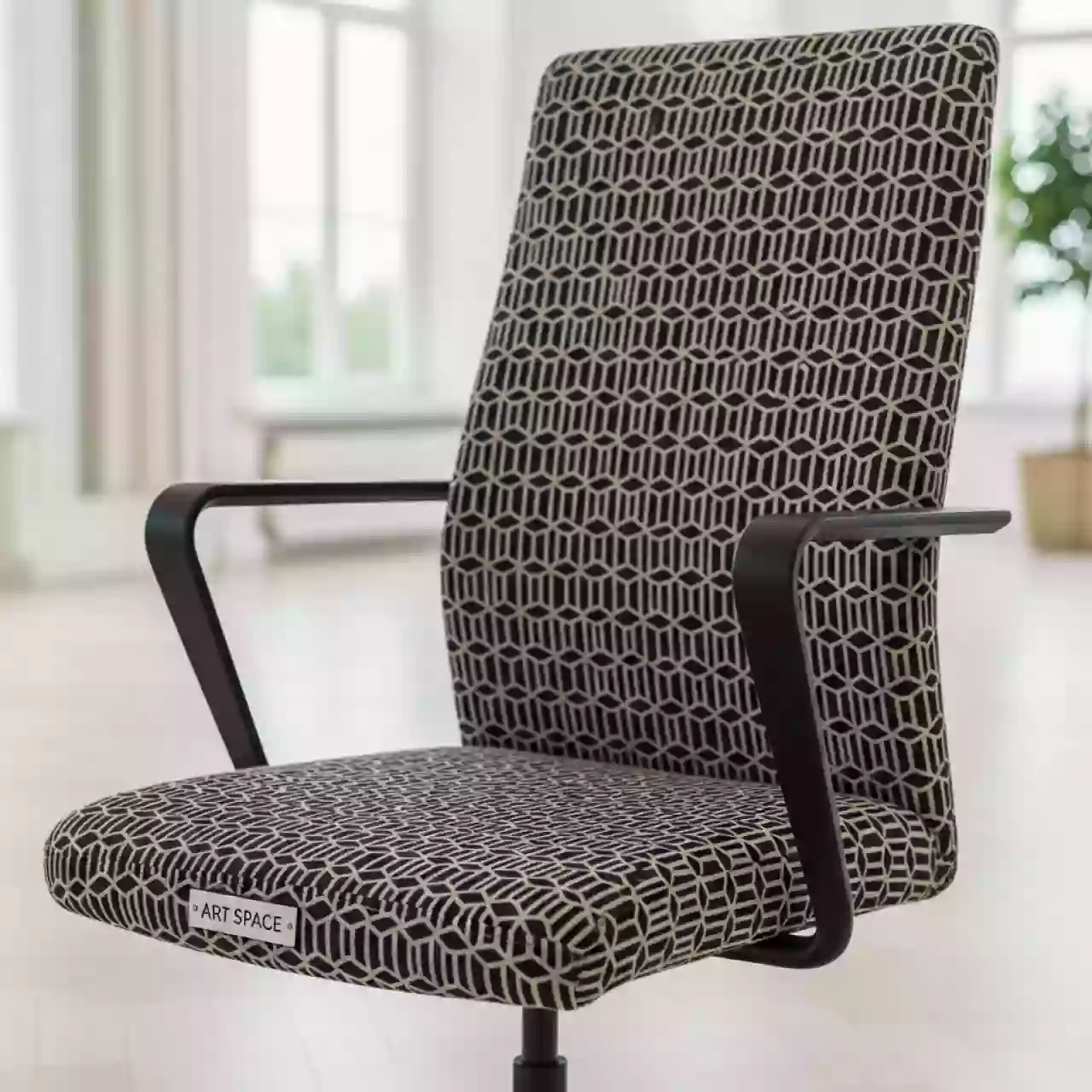 Аренда Стул Хит с подлокотниками каркас черный принт Collapse в Bridge Resort — ART SPACE
