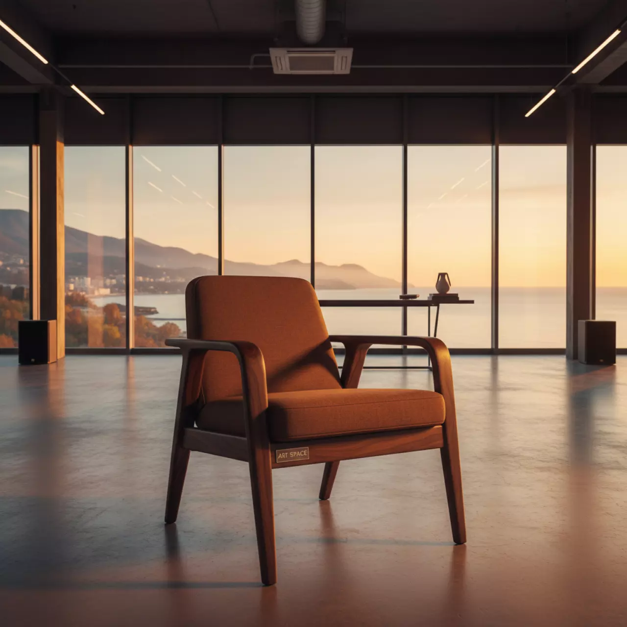 Аренда Стул Хит с подлокотниками темный орех коричневый на Имеретинской набережной — ART SPACE